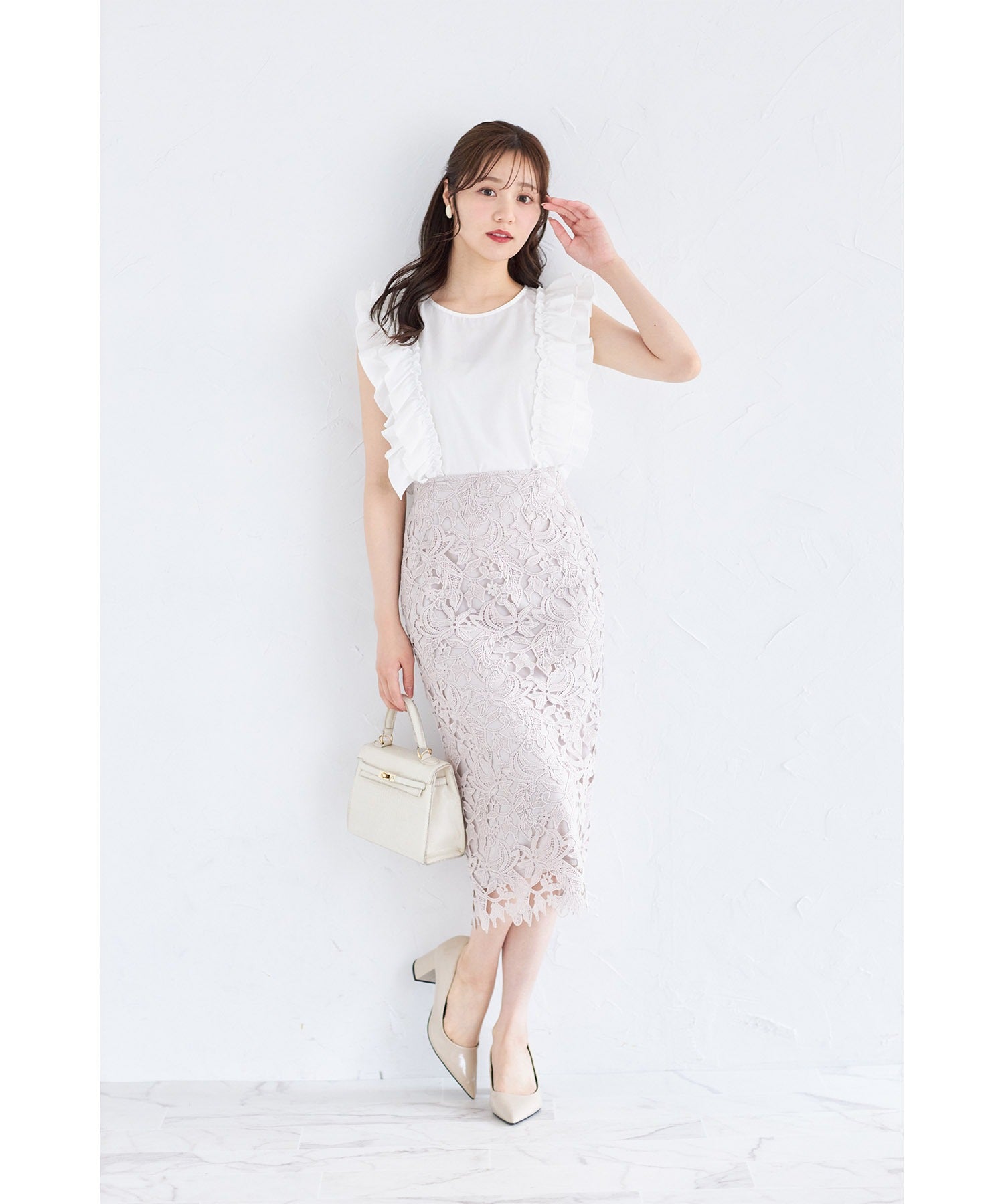 トッコクローゼット tocco closet サイドフリルブラウス （グレイッシュピンク） グレイッシュピンク