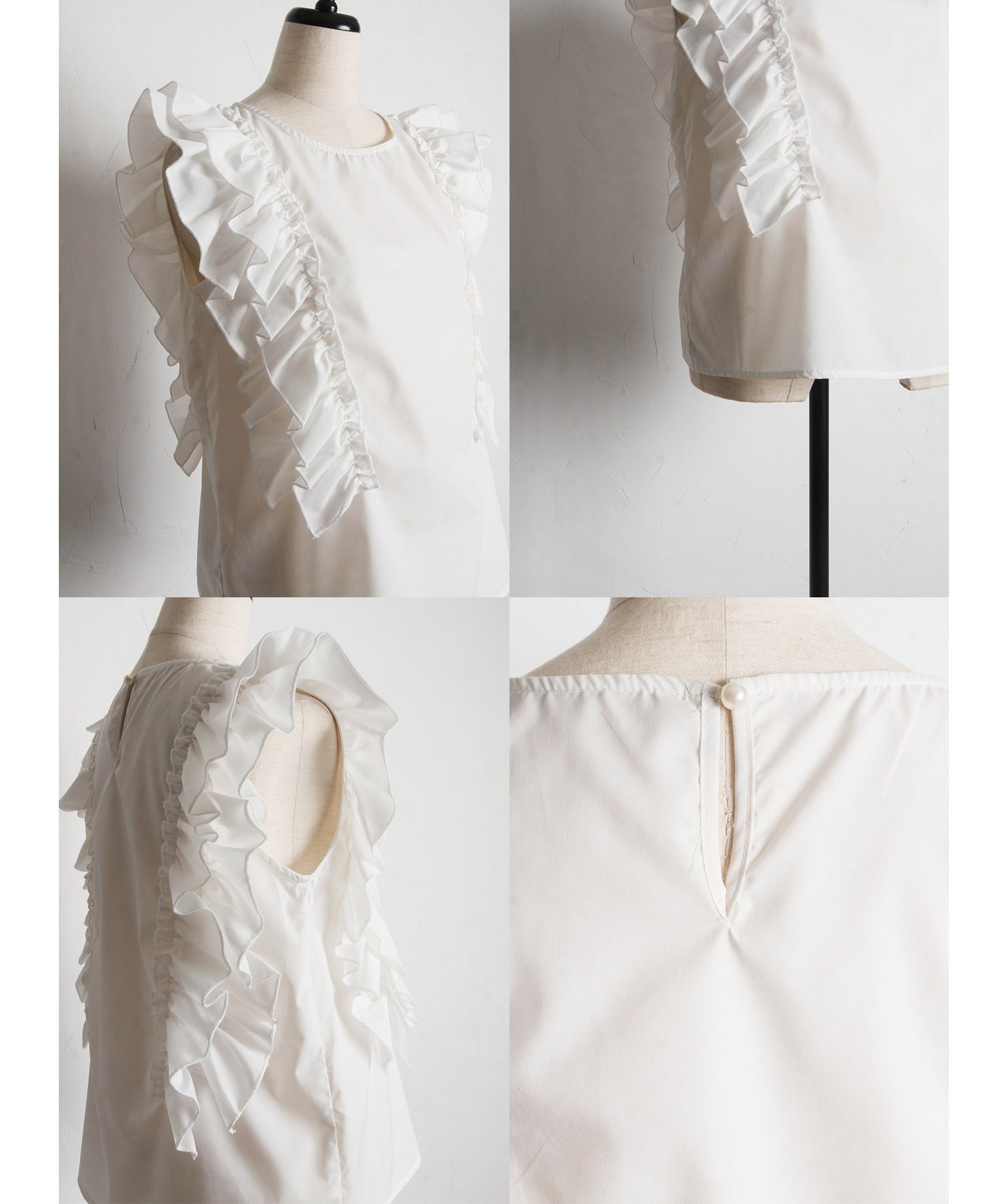 トッコクローゼット tocco closet サイドフリルブラウス （グレイッシュピンク） グレイッシュピンク