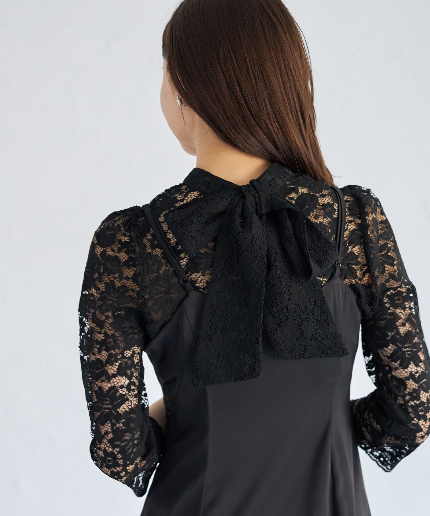 トッコクローゼット tocco closet マルチWAYボウタイリボンレーストップス×キャミワンピースセット