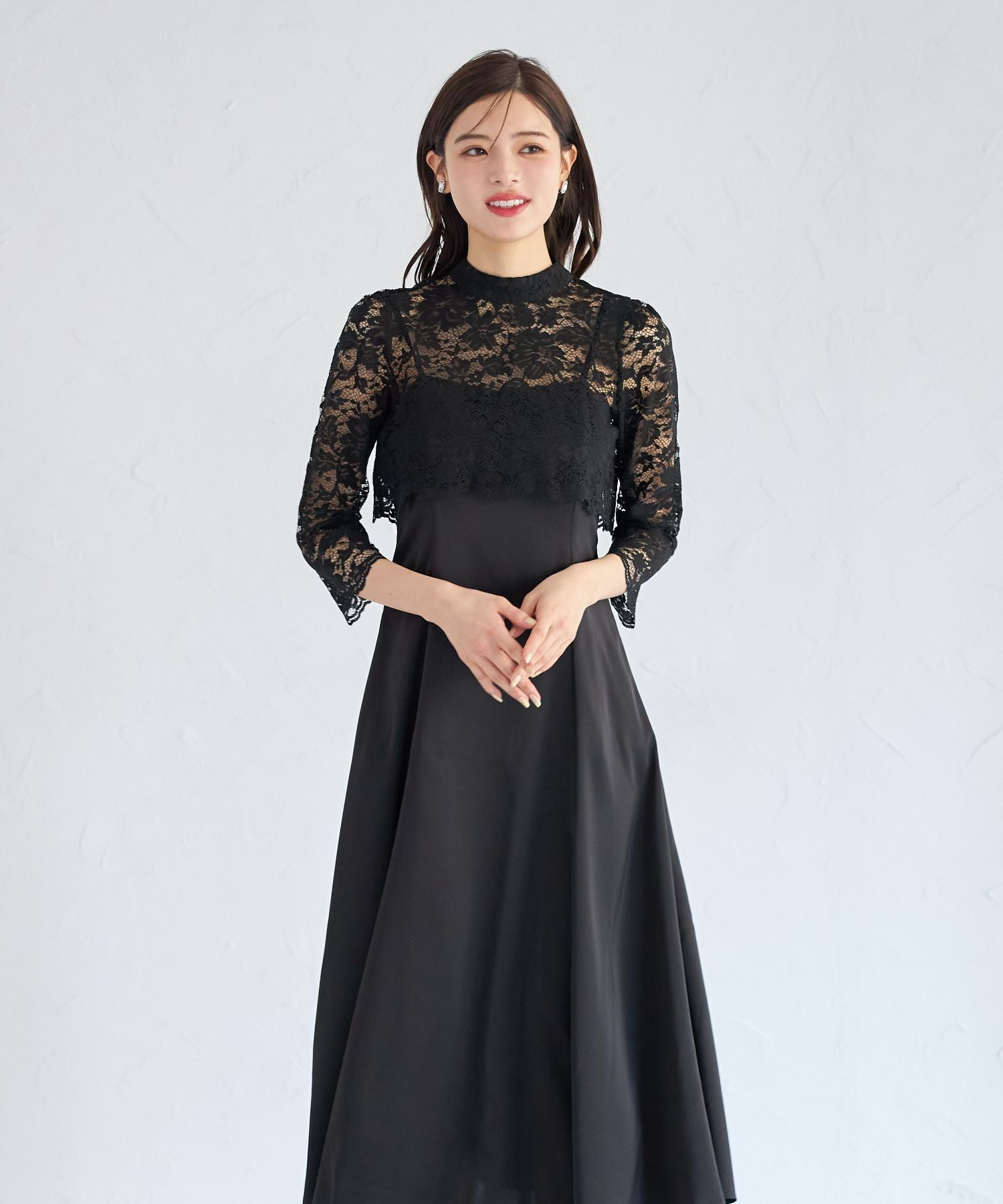 トッコクローゼット tocco closet マルチWAYボウタイリボンレーストップス×キャミワンピースセット