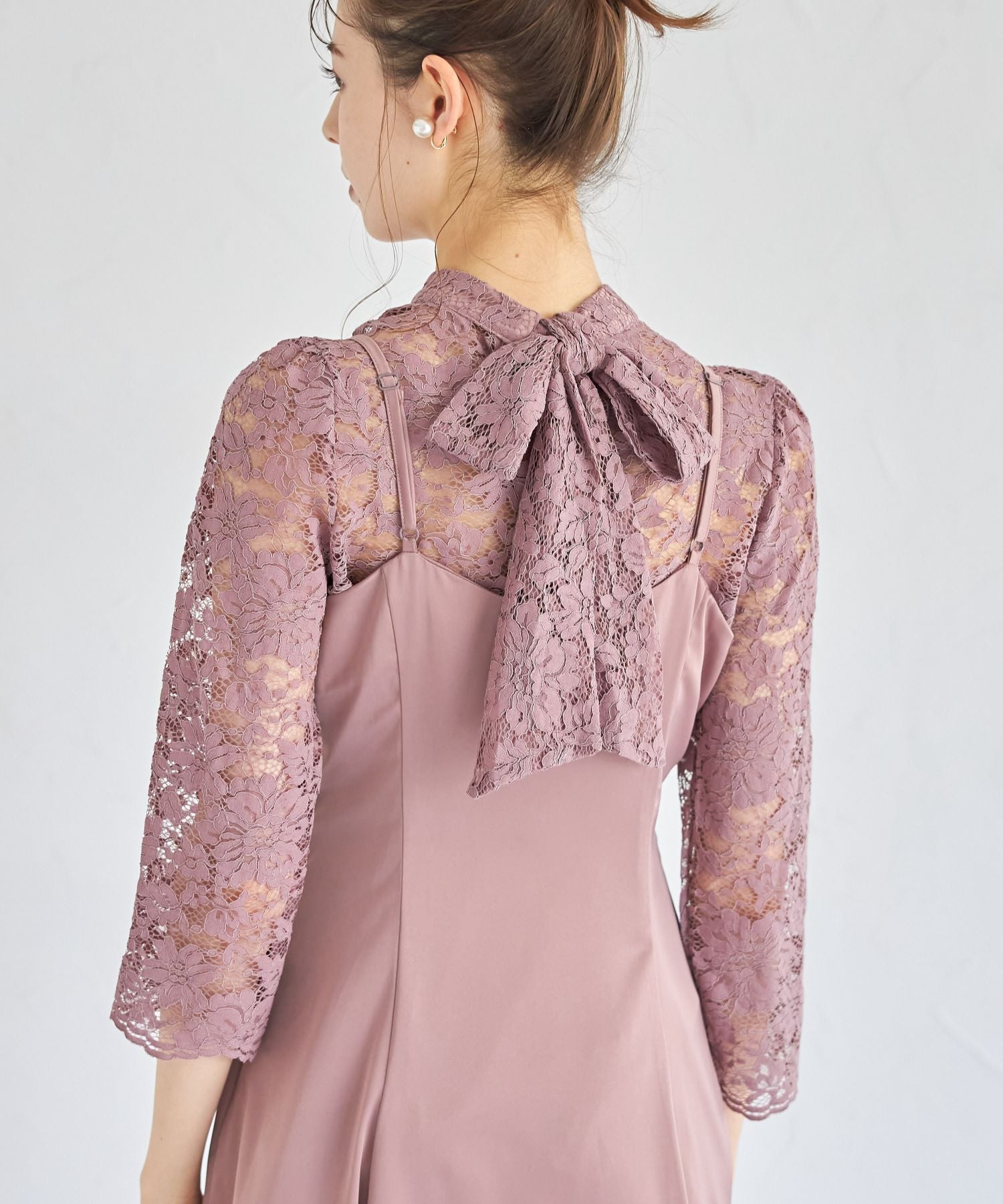 トッコクローゼット tocco closet マルチWAYボウタイリボンレーストップス×キャミワンピースセット