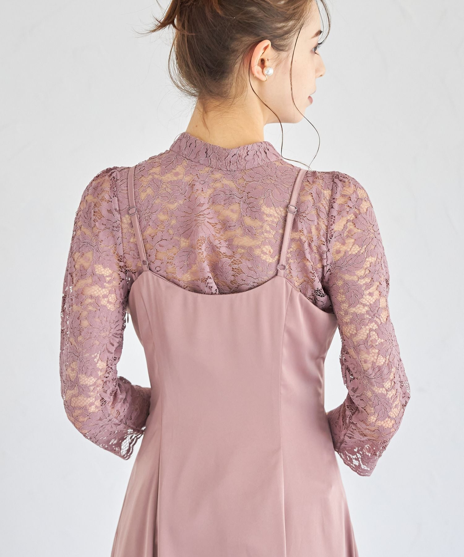 トッコクローゼット tocco closet マルチWAYボウタイリボンレーストップス×キャミワンピースセット