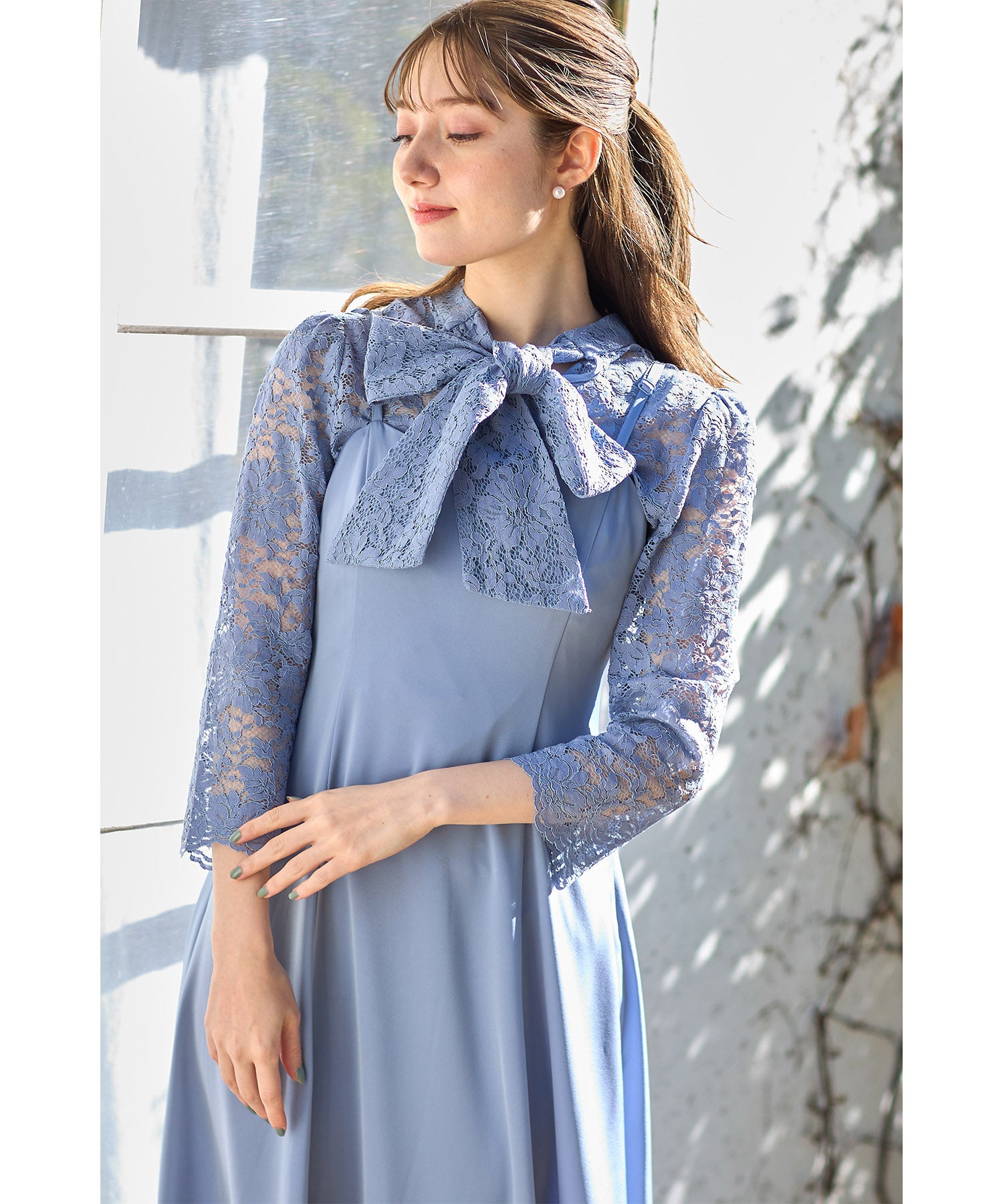トッコクローゼット tocco closet マルチWAYボウタイリボンレーストップス×キャミワンピースセット