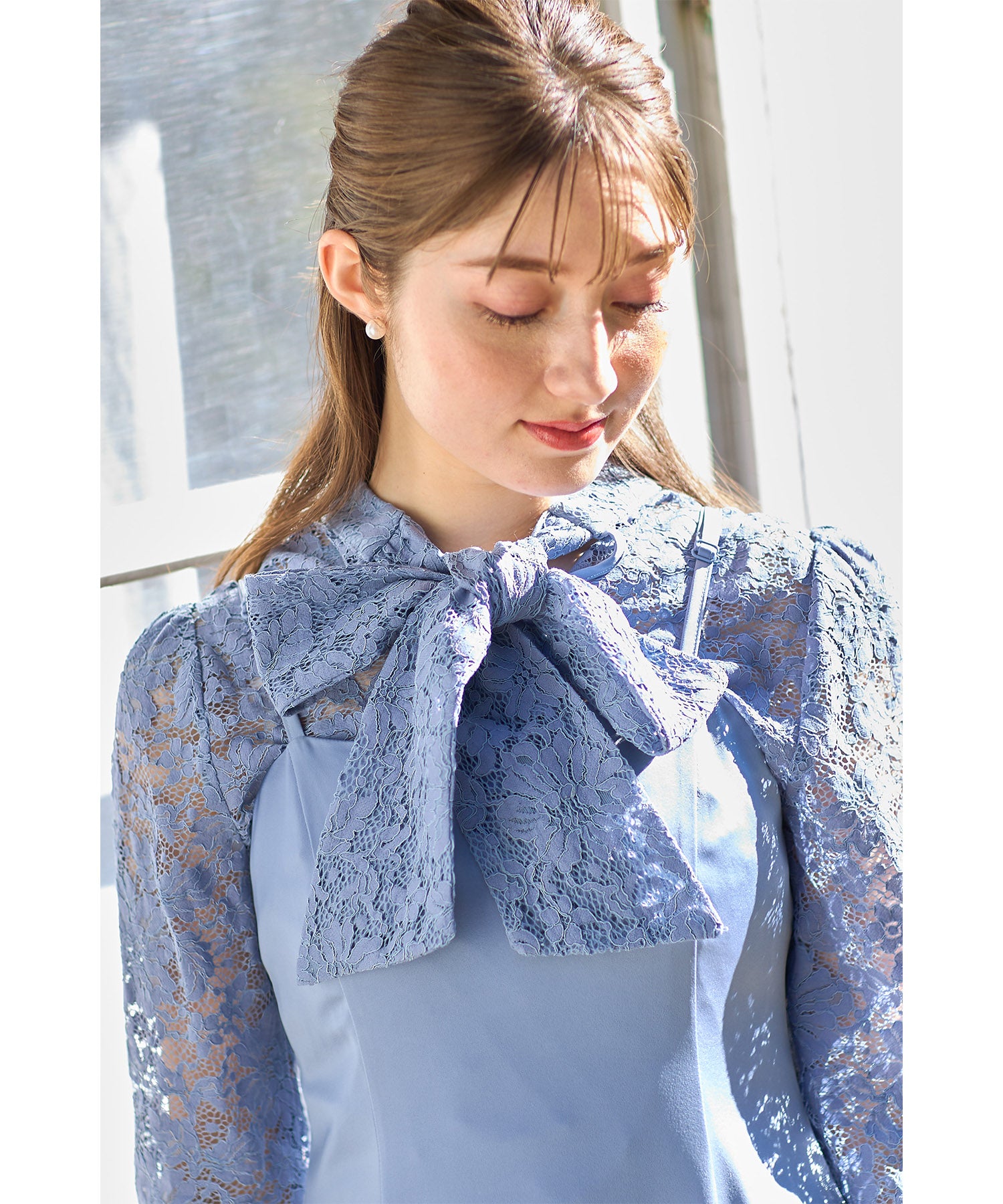 トッコクローゼット tocco closet マルチWAYボウタイリボンレーストップス×キャミワンピースセット