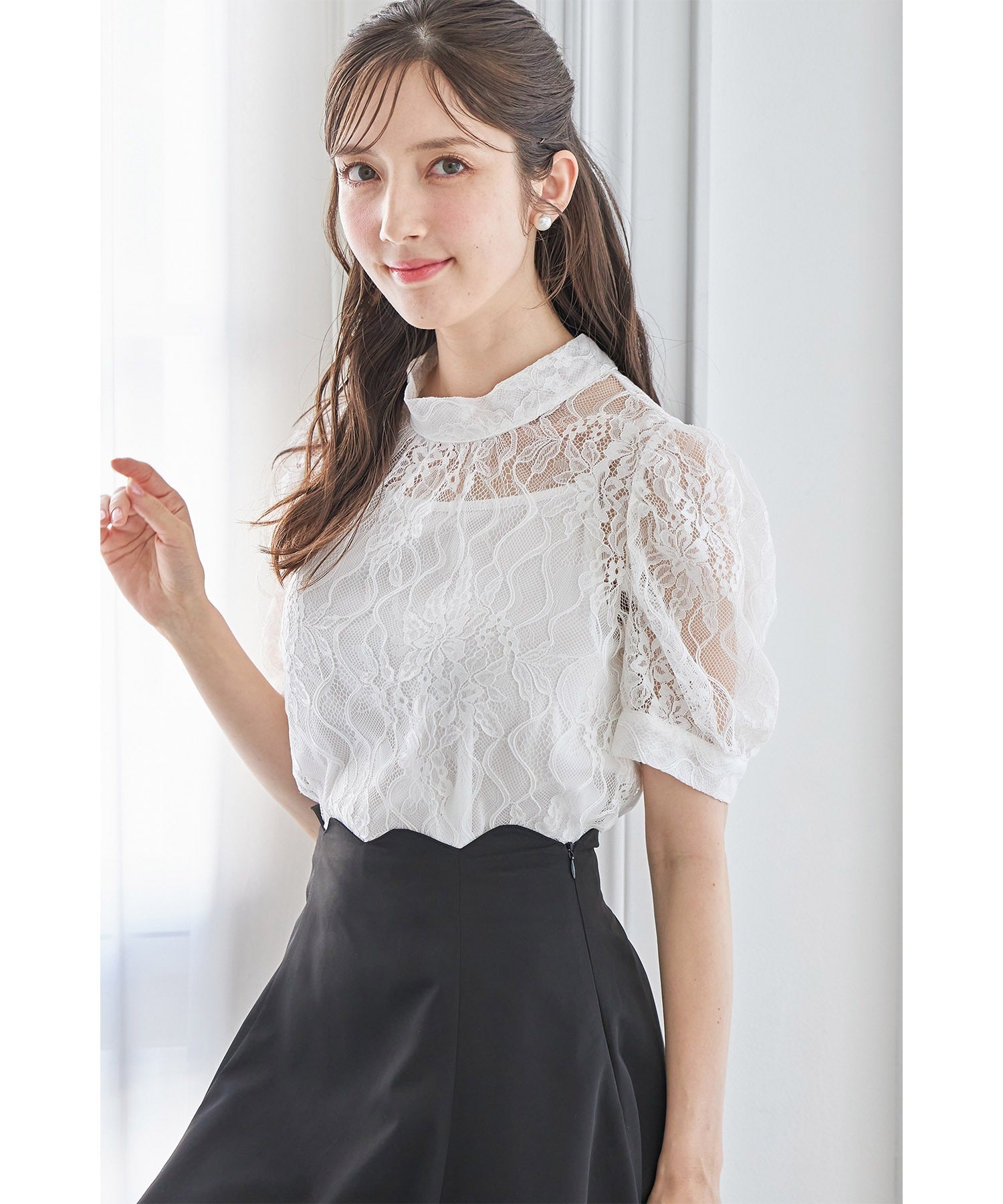 トッコクローゼット tocco closet 內搭吊帶衫附領結蕾絲上衣