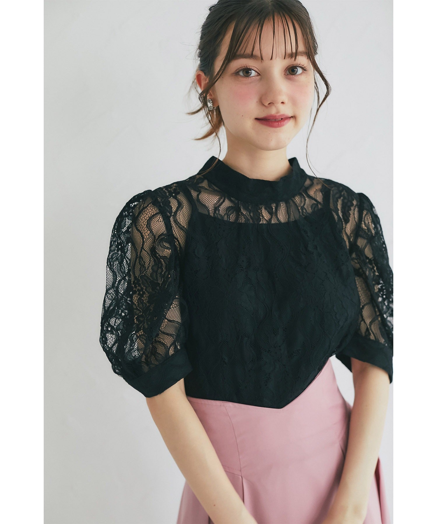 トッコクローゼット tocco closet 內搭吊帶衫附領結蕾絲上衣