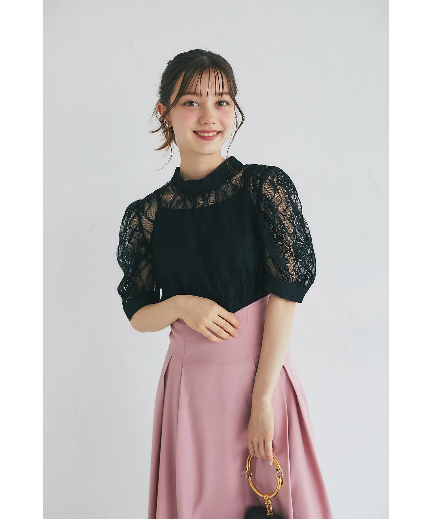 トッコクローゼット tocco closet 內搭吊帶衫附領結蕾絲上衣