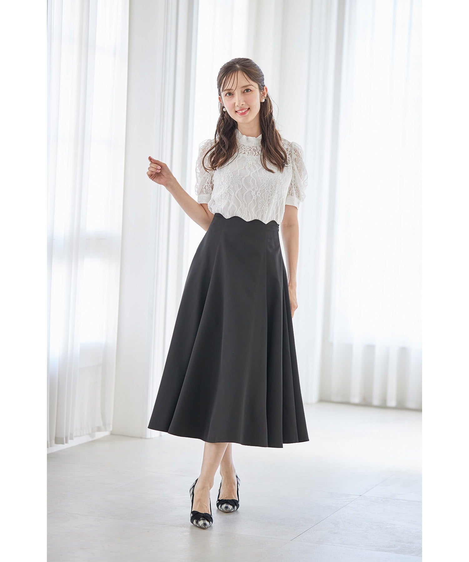 トッコクローゼット tocco closet 內搭吊帶衫附領結蕾絲上衣