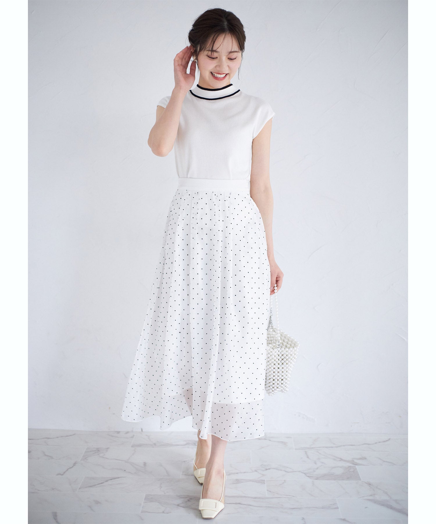 トッコクローゼット tocco closet 前後2WAY配色ライン入りボウタイリボンニットプルオーバー （サックス） サックス