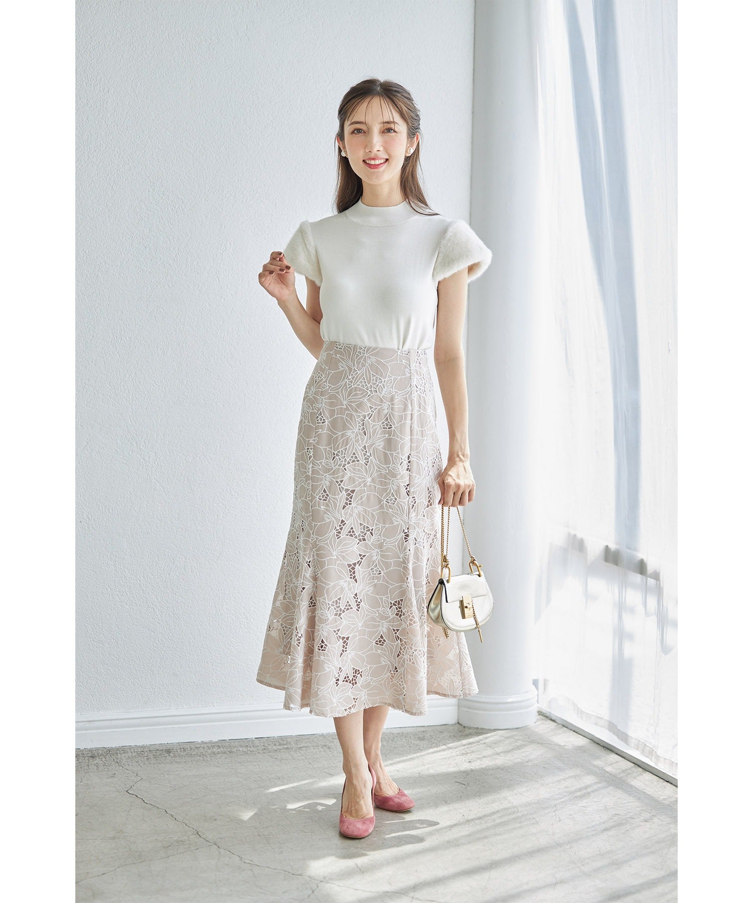 トッコクローゼット tocco closet ファースリーブ切り替えニットプルオーバー （ブラック） ブラック