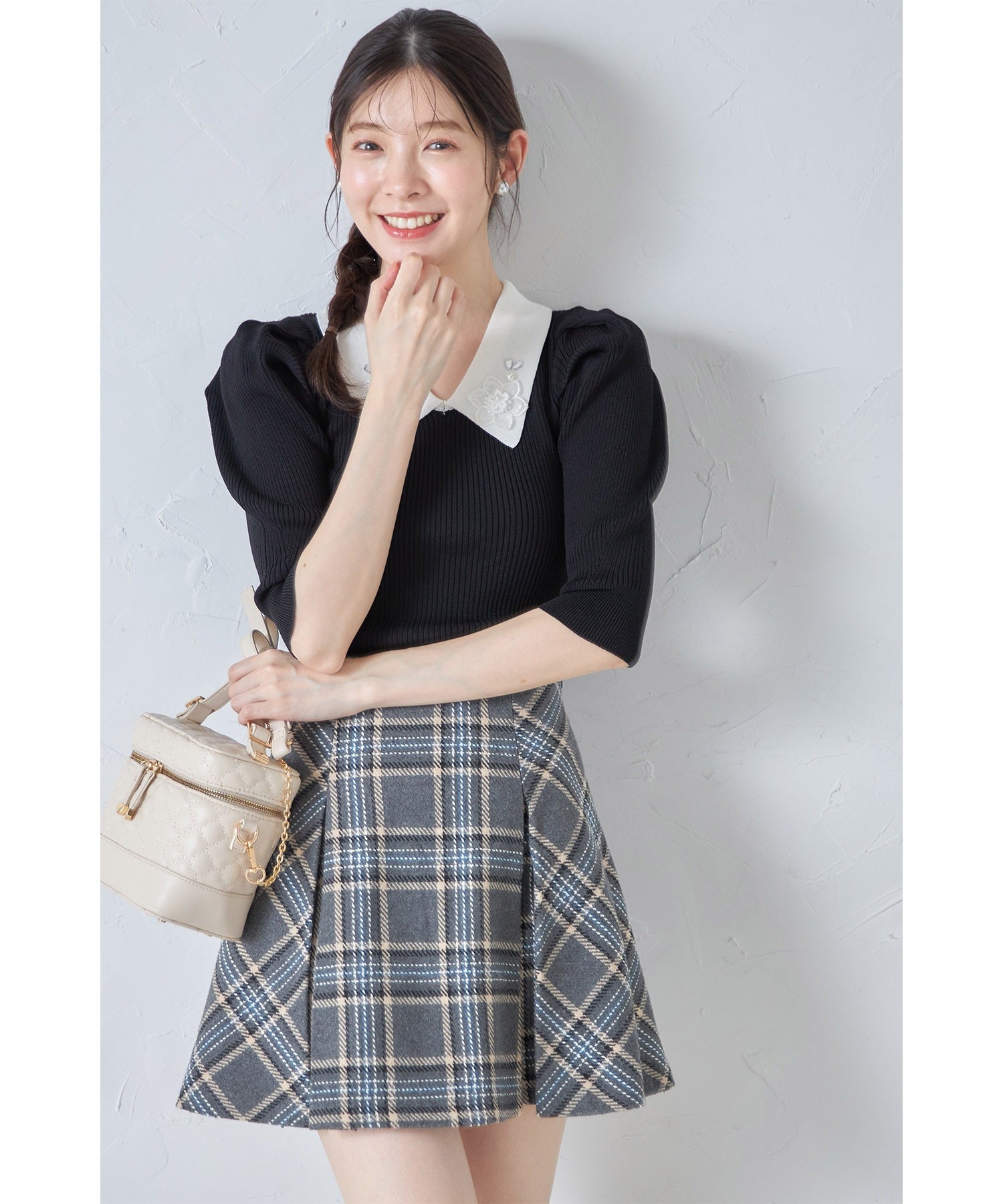 トッコクローゼット tocco closet インナーパンツ付きチェックミニスカート※紺野彩夏さん着用