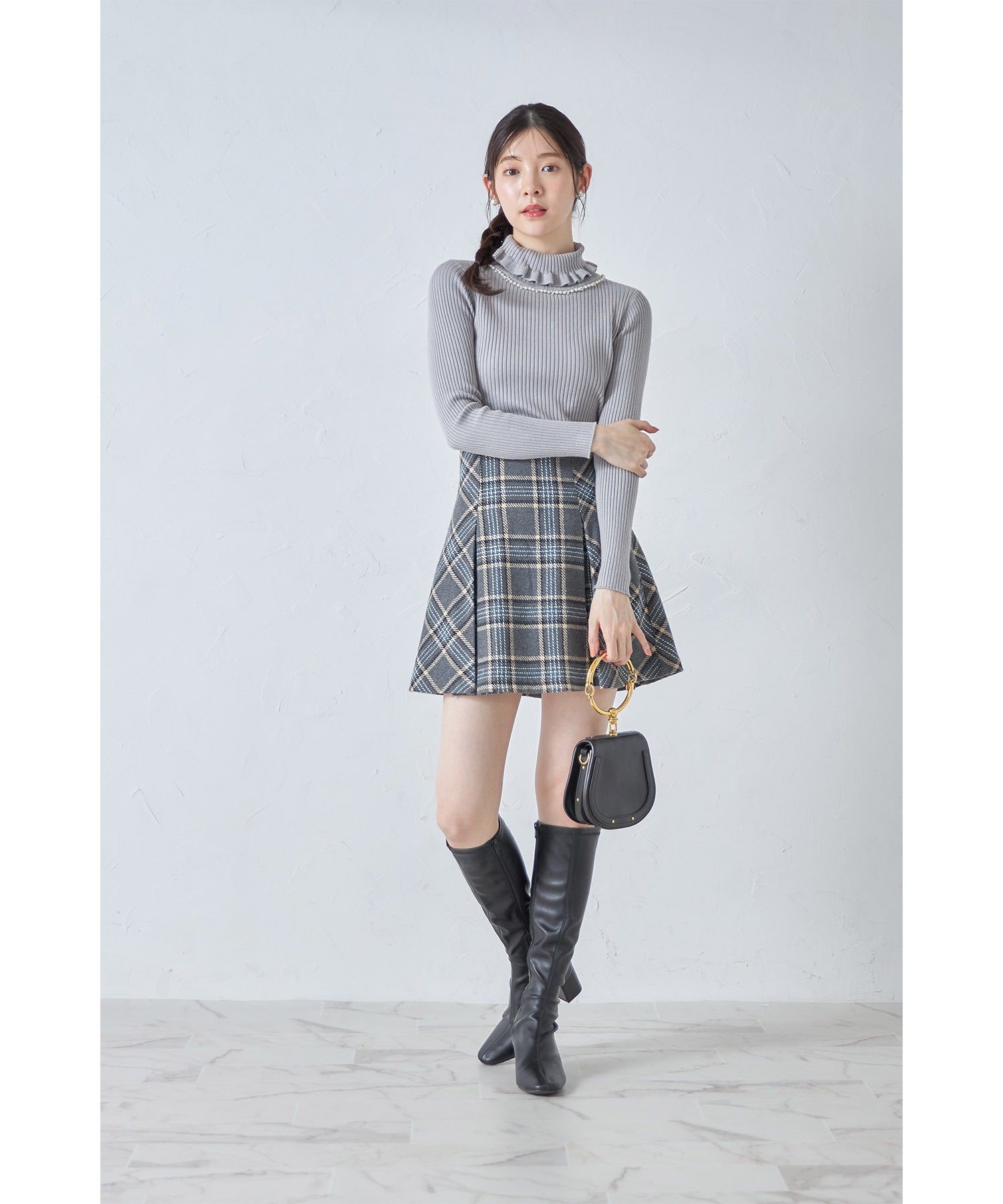 トッコクローゼット tocco closet インナーパンツ付きチェックミニスカート※紺野彩夏さん着用