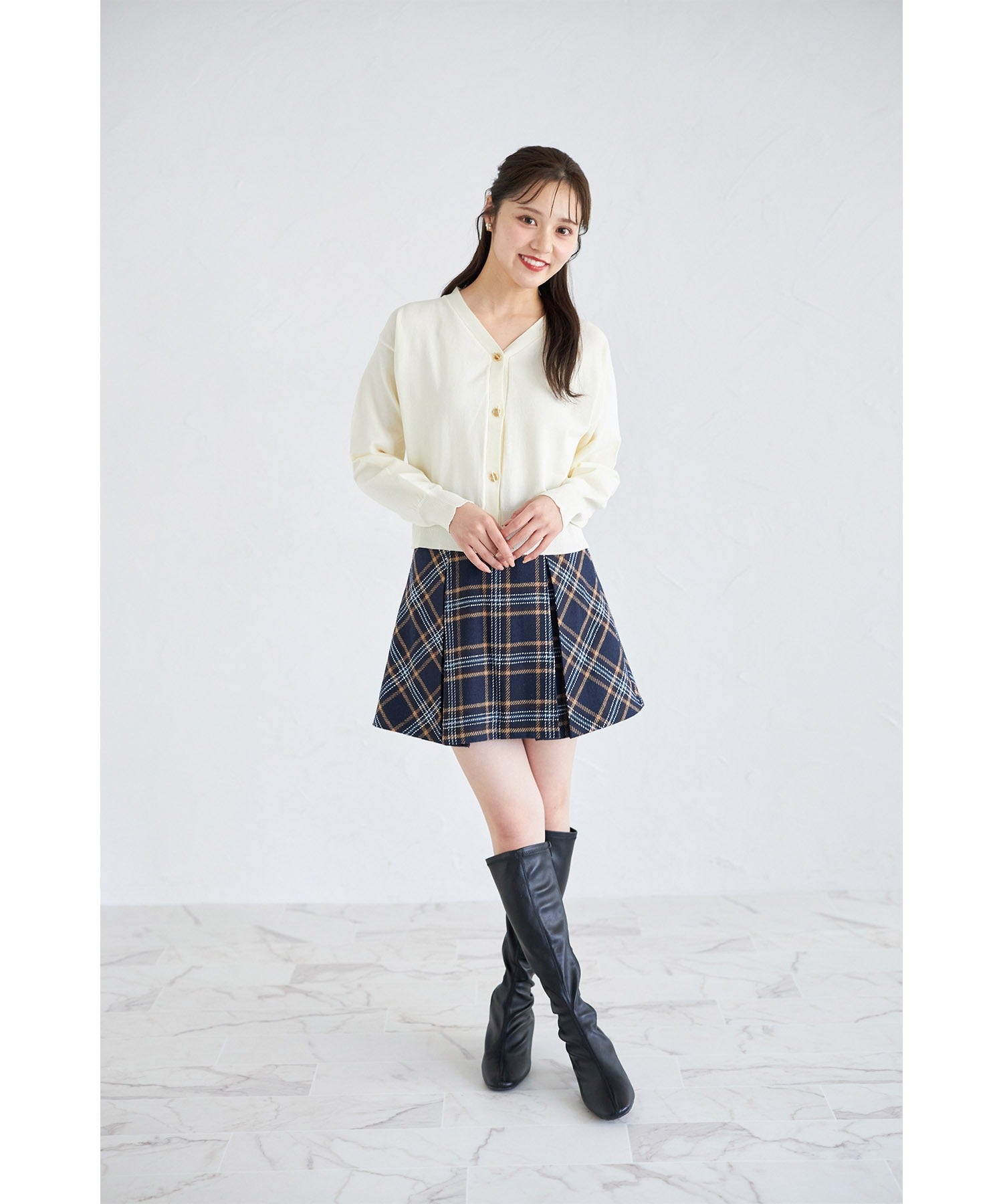トッコクローゼット tocco closet インナーパンツ付きチェックミニスカート※紺野彩夏さん着用