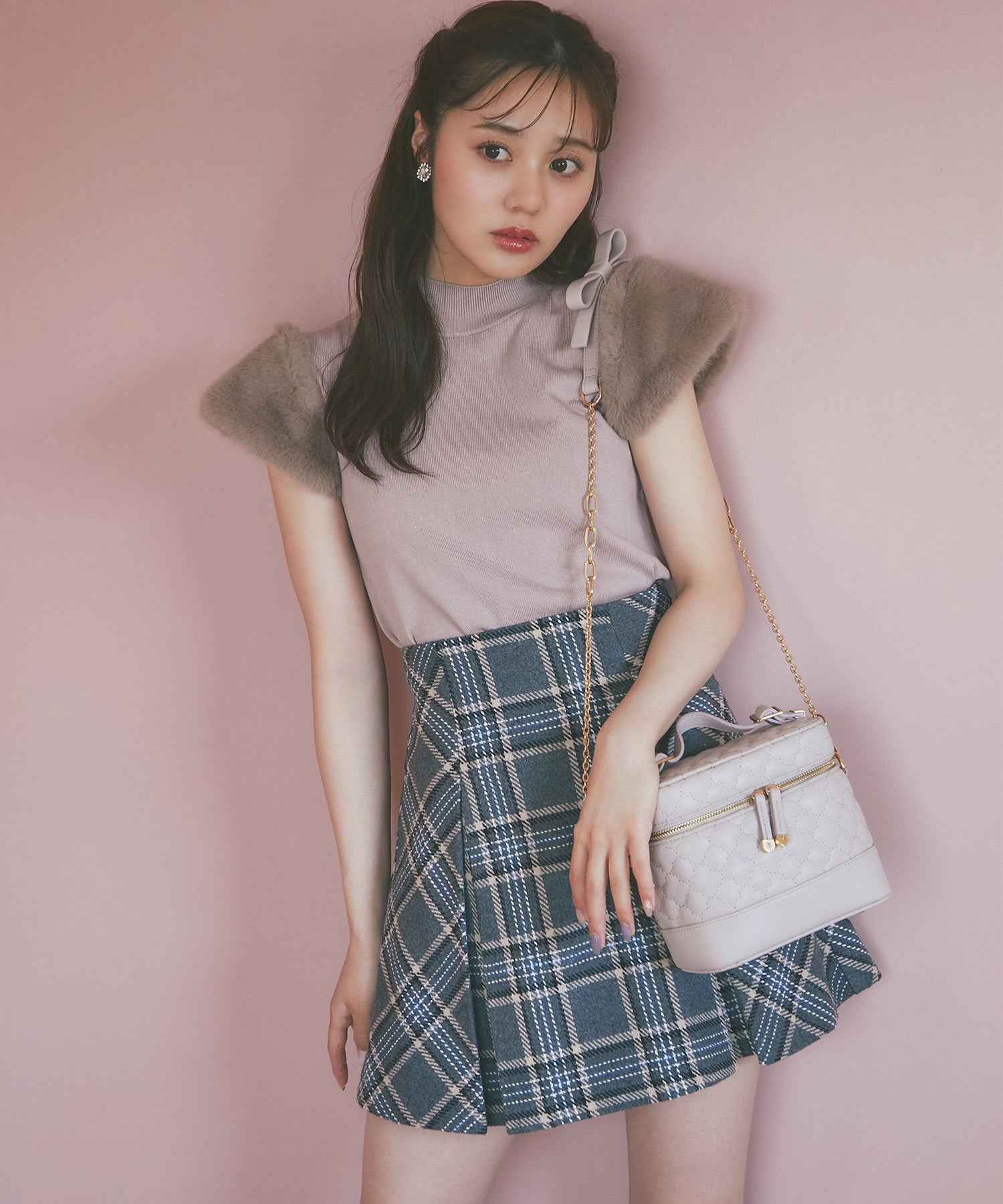トッコクローゼット tocco closet インナーパンツ付きチェックミニスカート※紺野彩夏さん着用