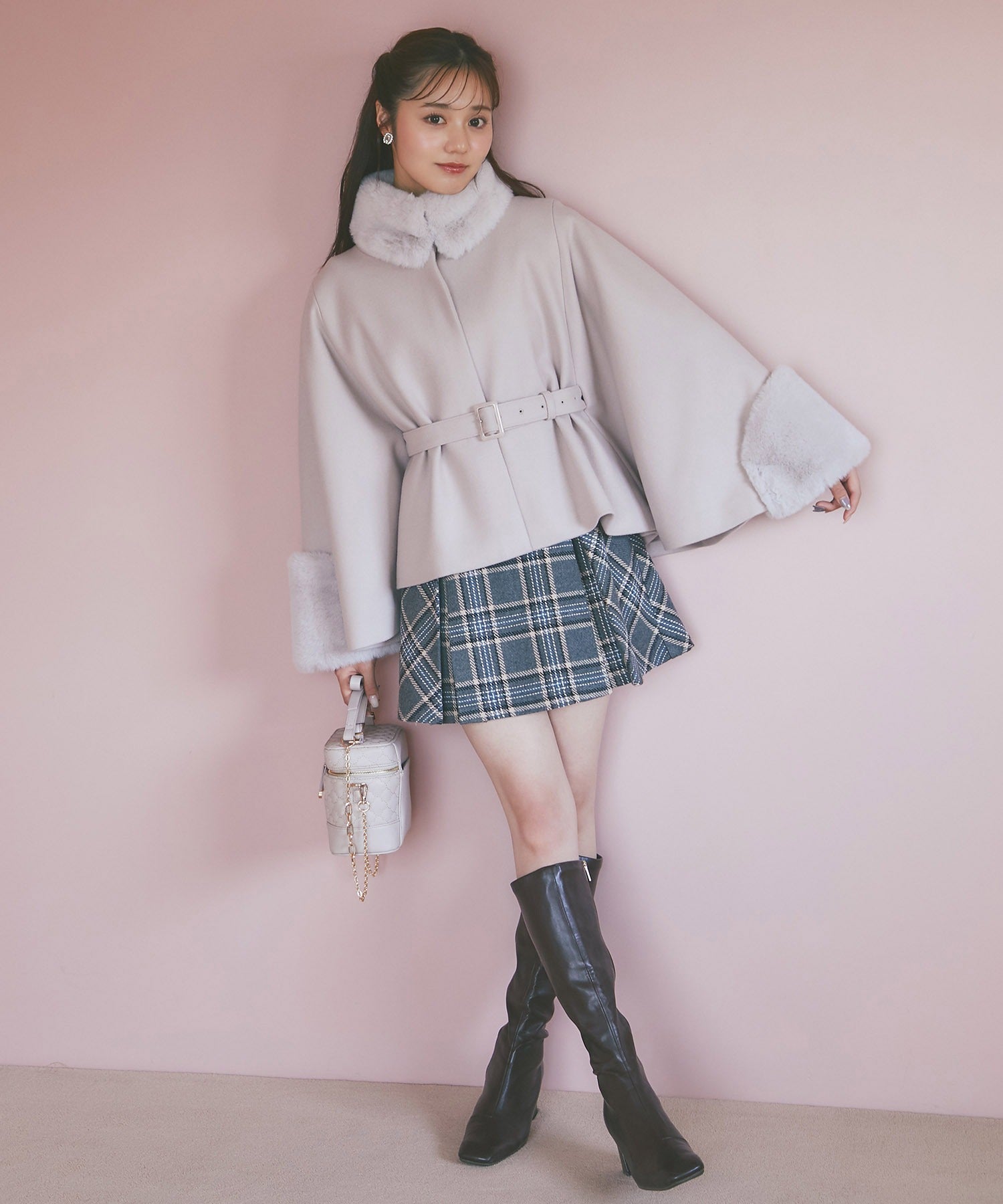 トッコクローゼット tocco closet インナーパンツ付きチェックミニスカート※紺野彩夏さん着用