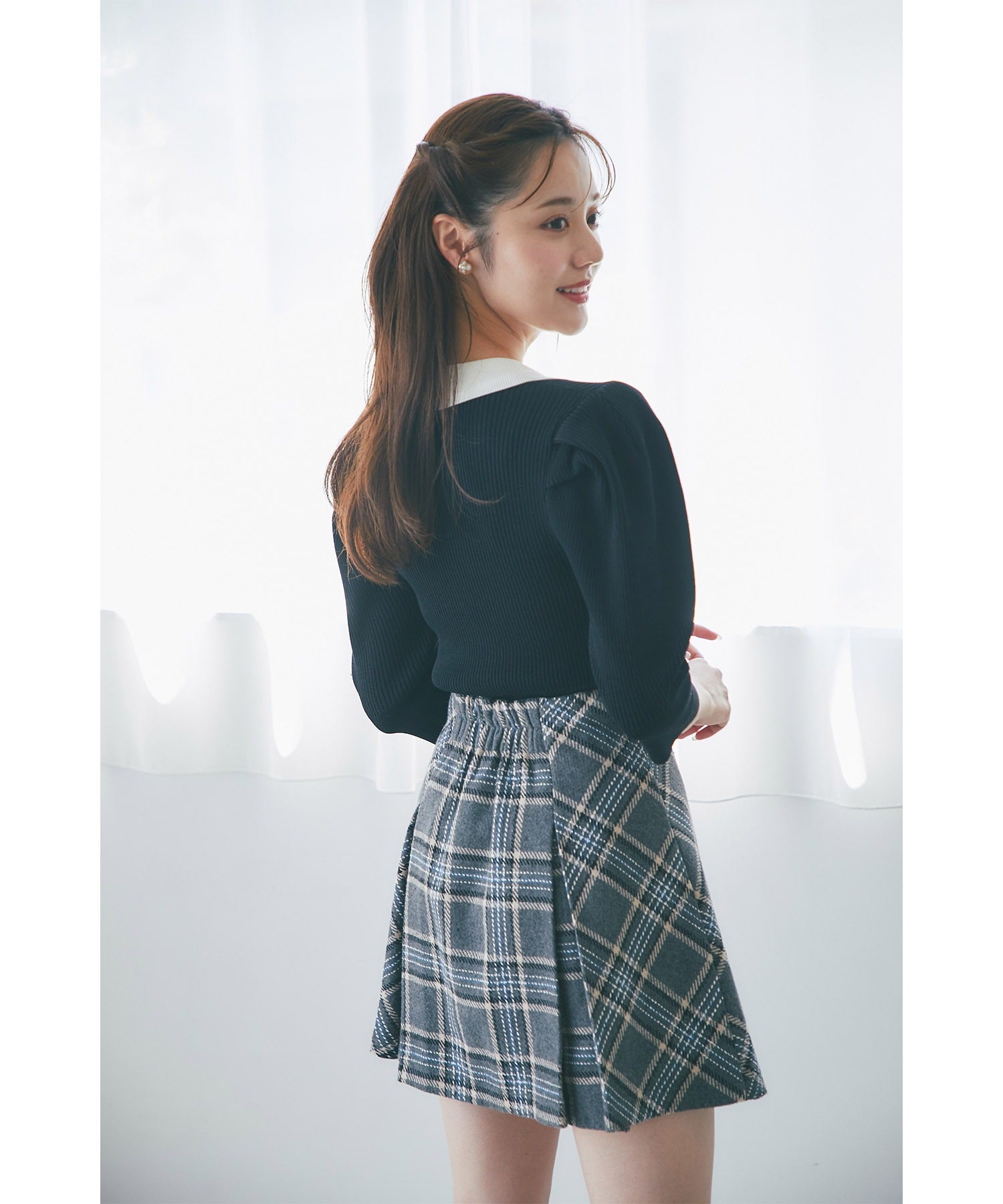 トッコクローゼット tocco closet インナーパンツ付きチェックミニスカート※紺野彩夏さん着用