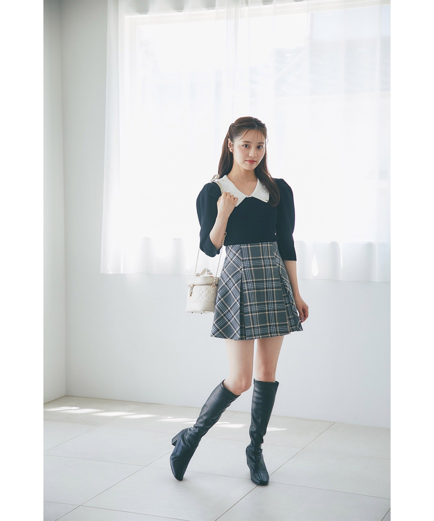 トッコクローゼット tocco closet インナーパンツ付きチェックミニスカート※紺野彩夏さん着用