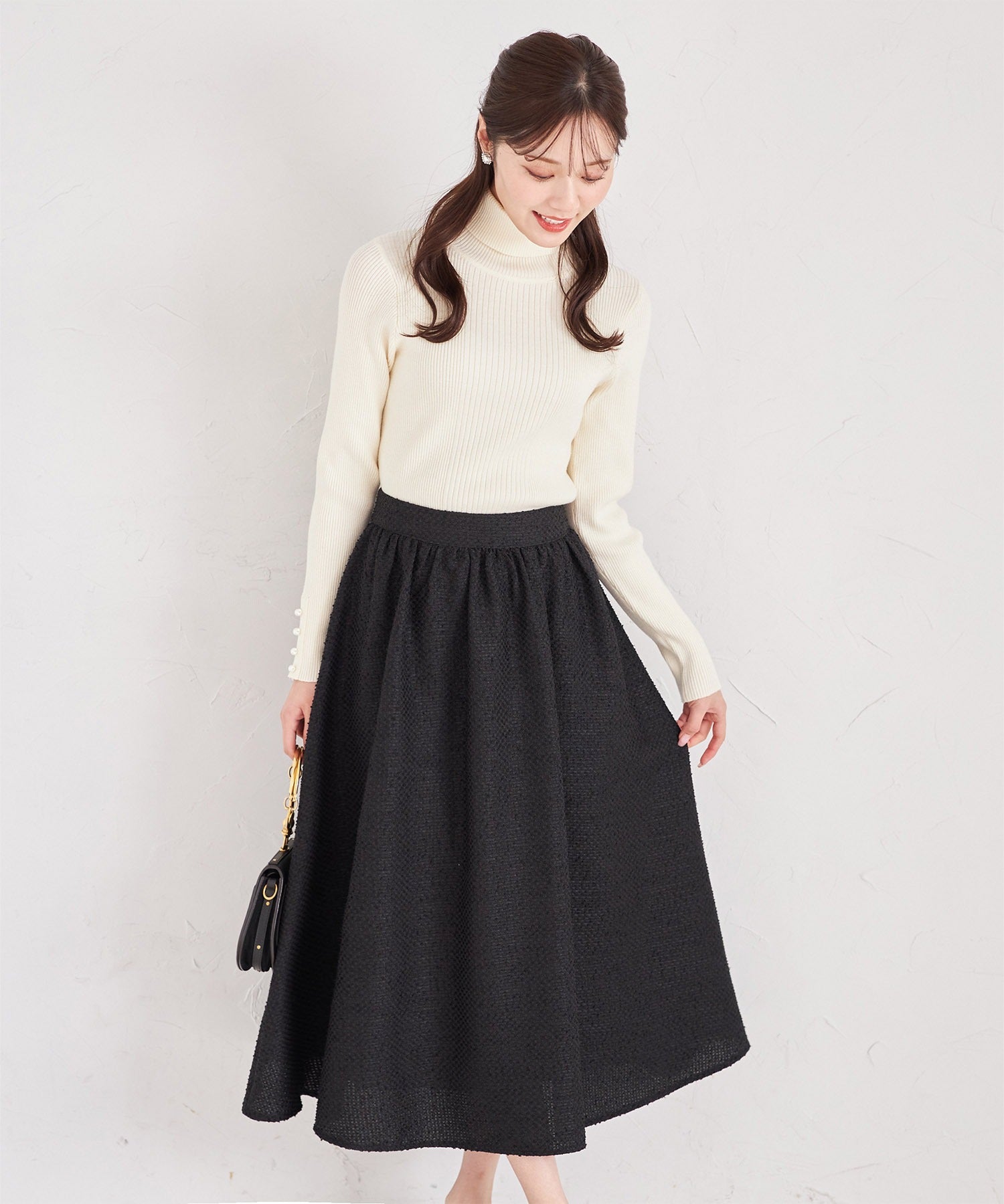 Tocco Closet Basic Tweed Flare Skirt