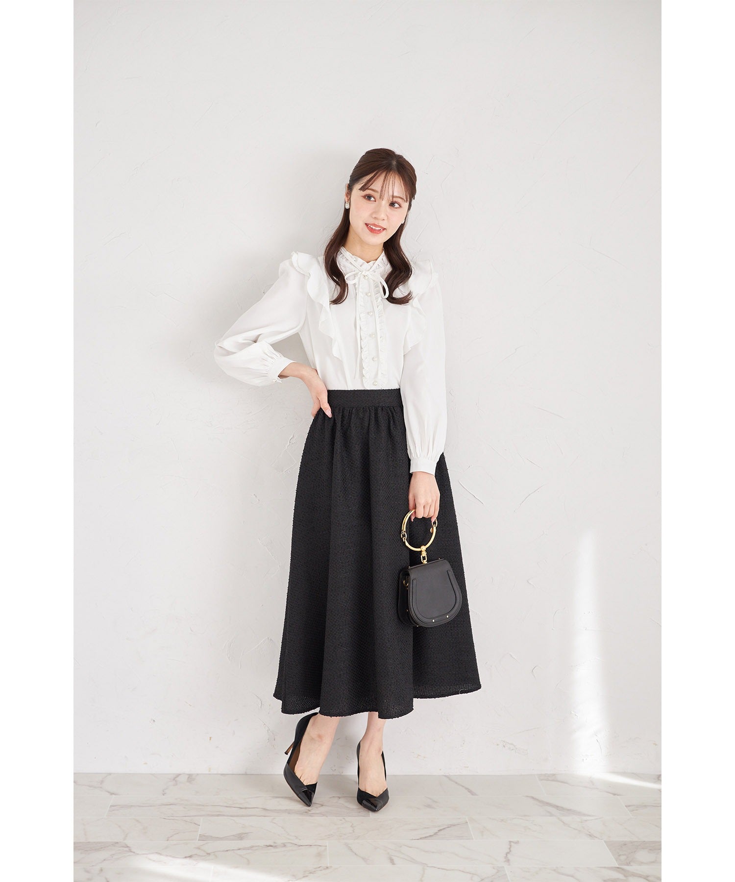 Tocco Closet Basic Tweed Flare Skirt