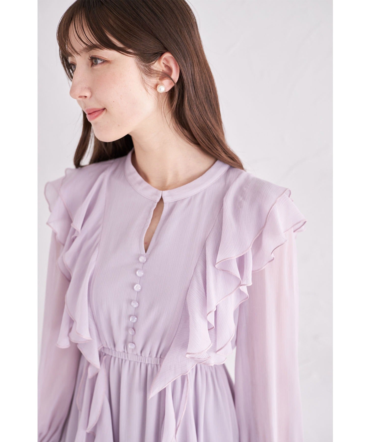 Tocco Closet Yoryu Ruffle Frill One-Piece Dress