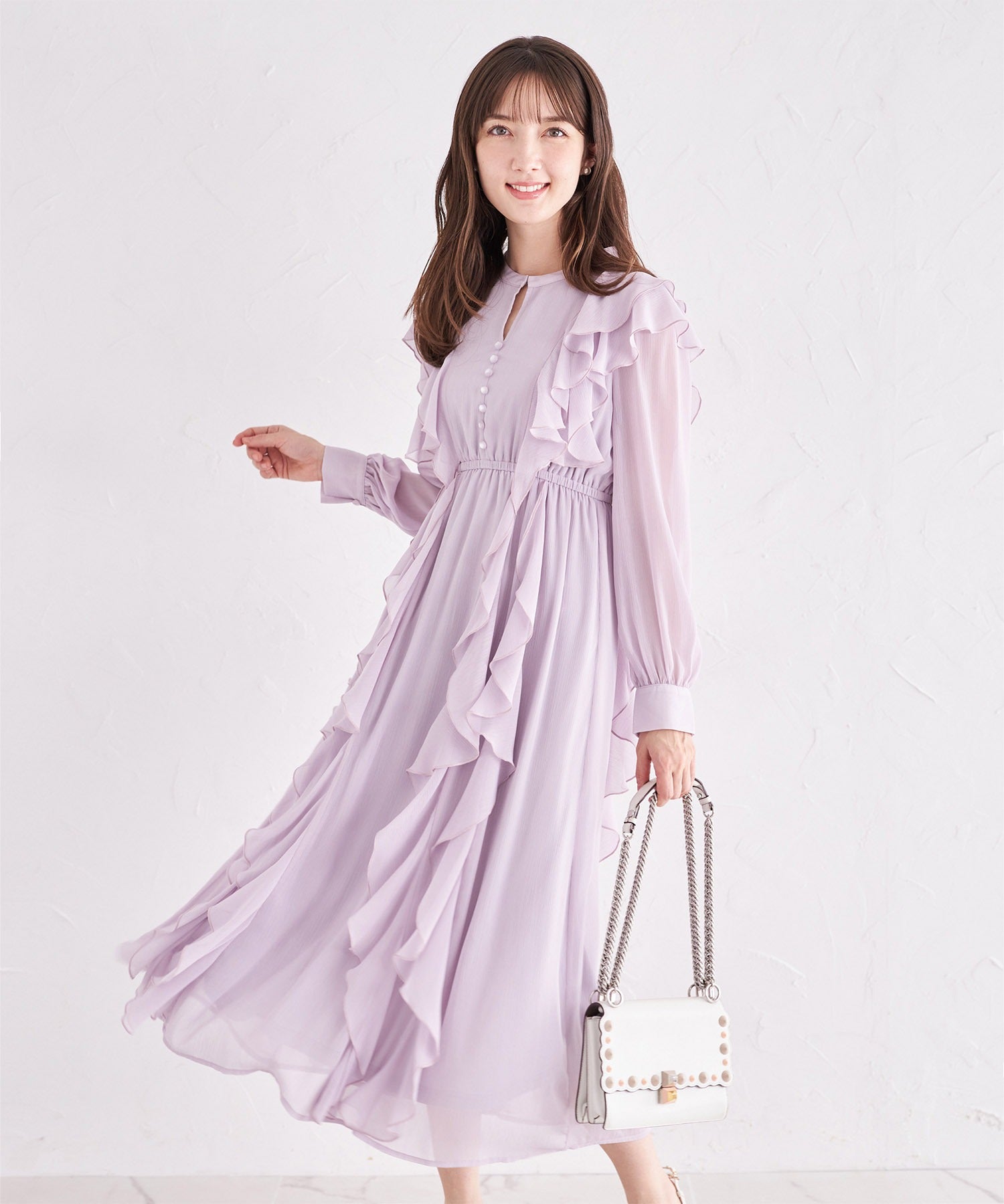 Tocco Closet Yoryu Ruffle Frill One-Piece Dress