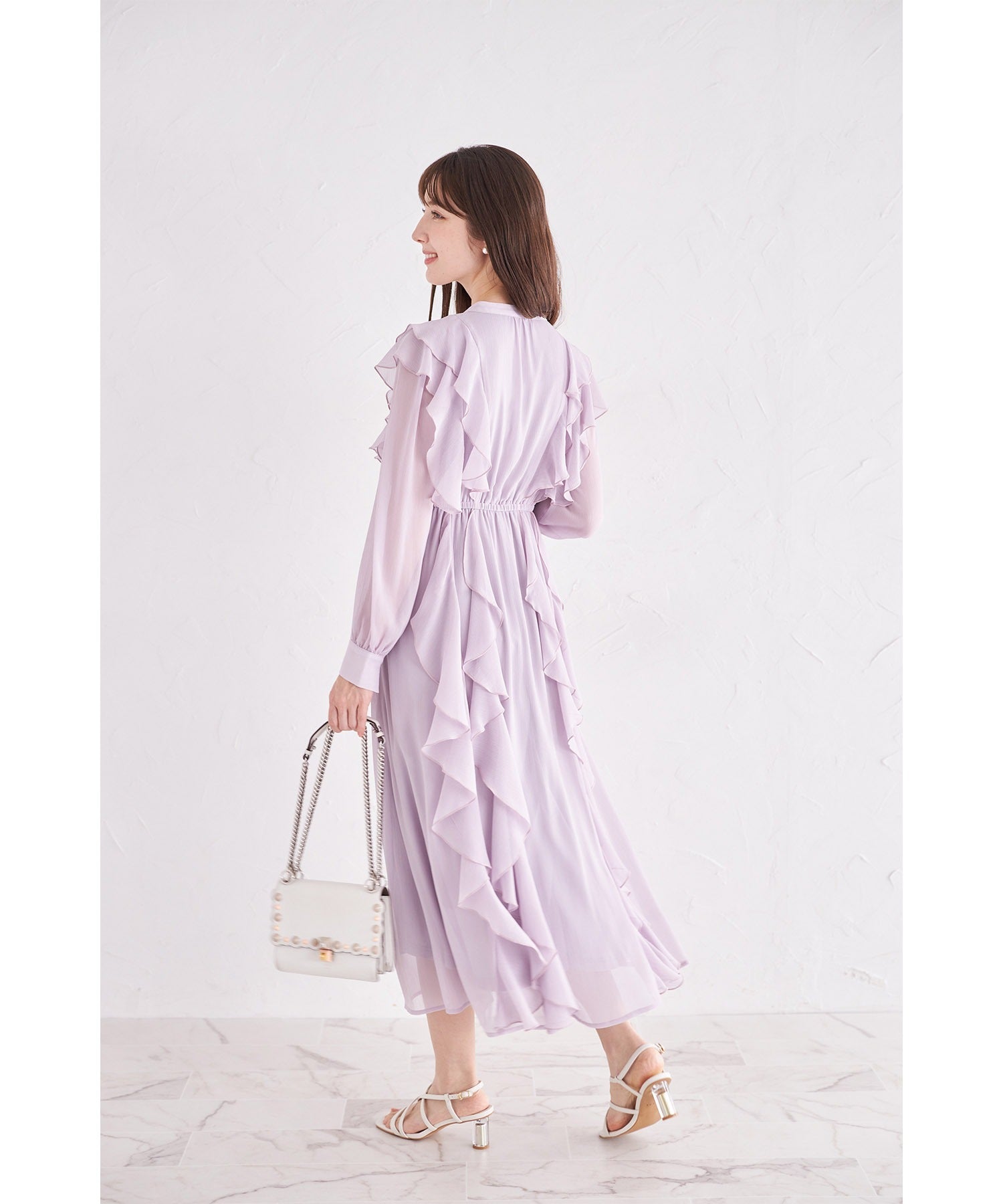 トッコクローゼット tocco closet 楊柳拉夫爾荷葉邊連衣裙