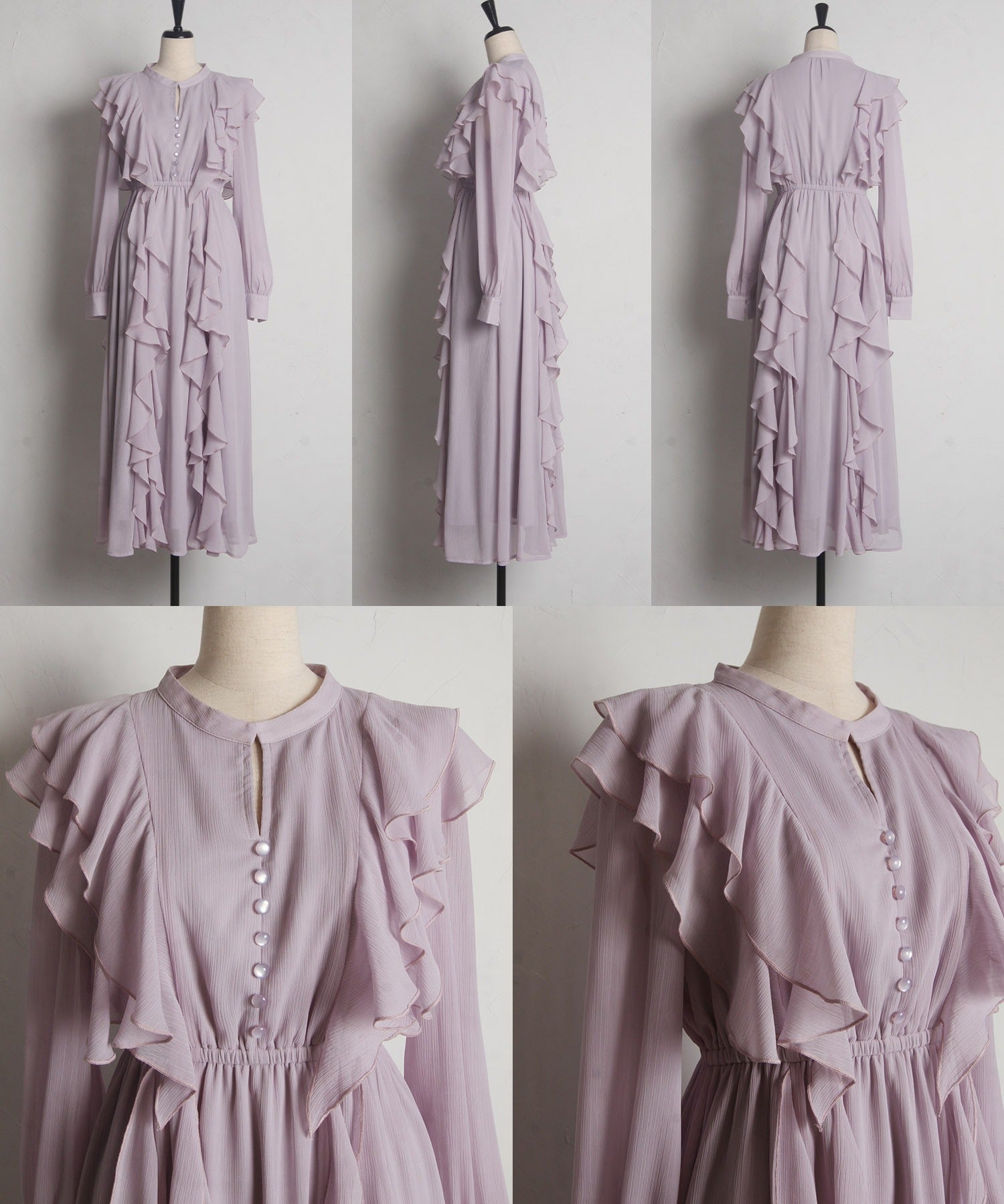 トッコクローゼット tocco closet 楊柳拉夫爾荷葉邊連衣裙