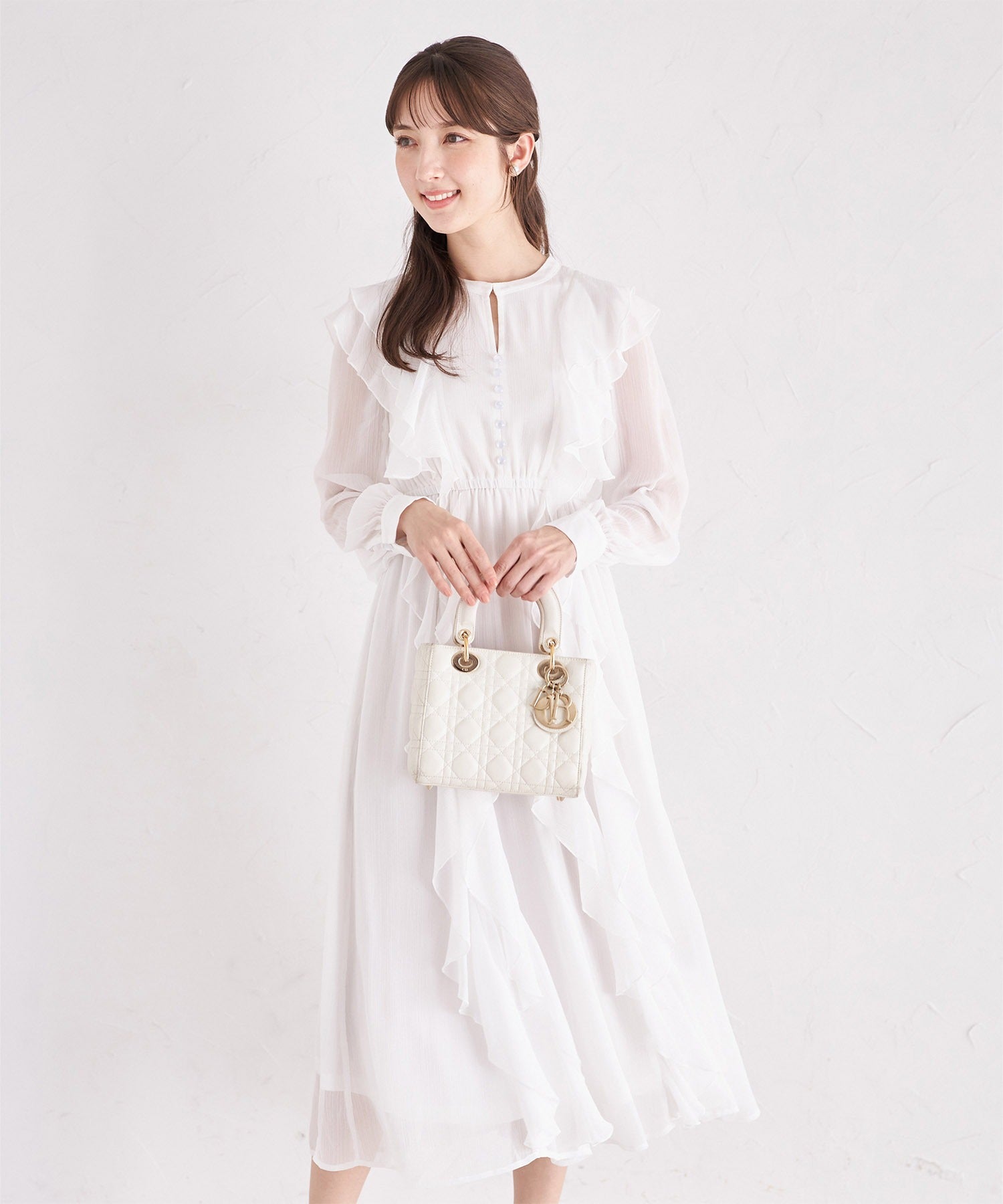 トッコクローゼット tocco closet 楊柳拉夫爾荷葉邊連衣裙
