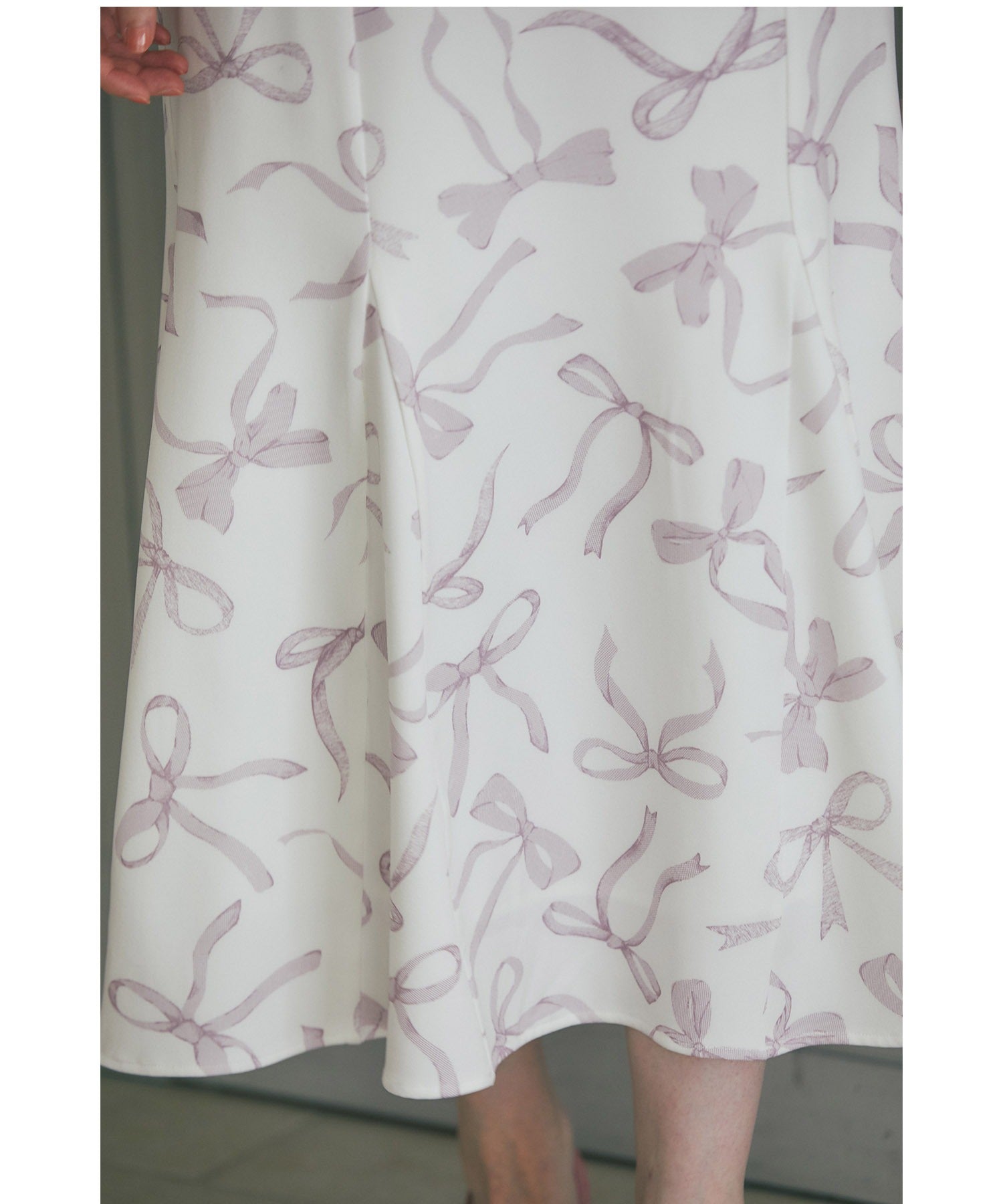 Tocco Closet Back Lace-Up Ribbon Print Mermaid Skirt