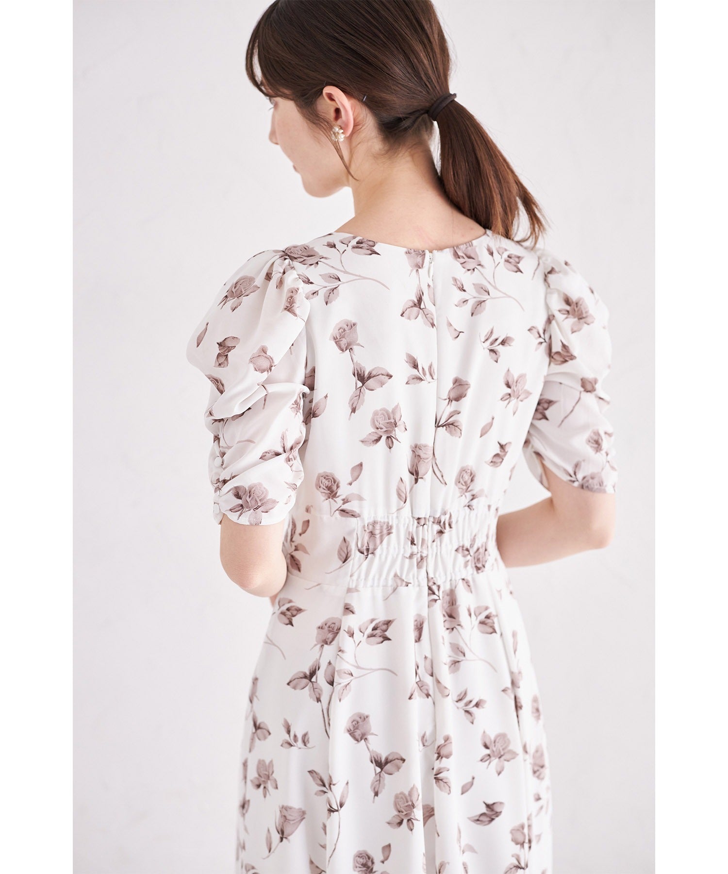 トッコクローゼット tocco closet 復古玫瑰印花美人魚連衣裙