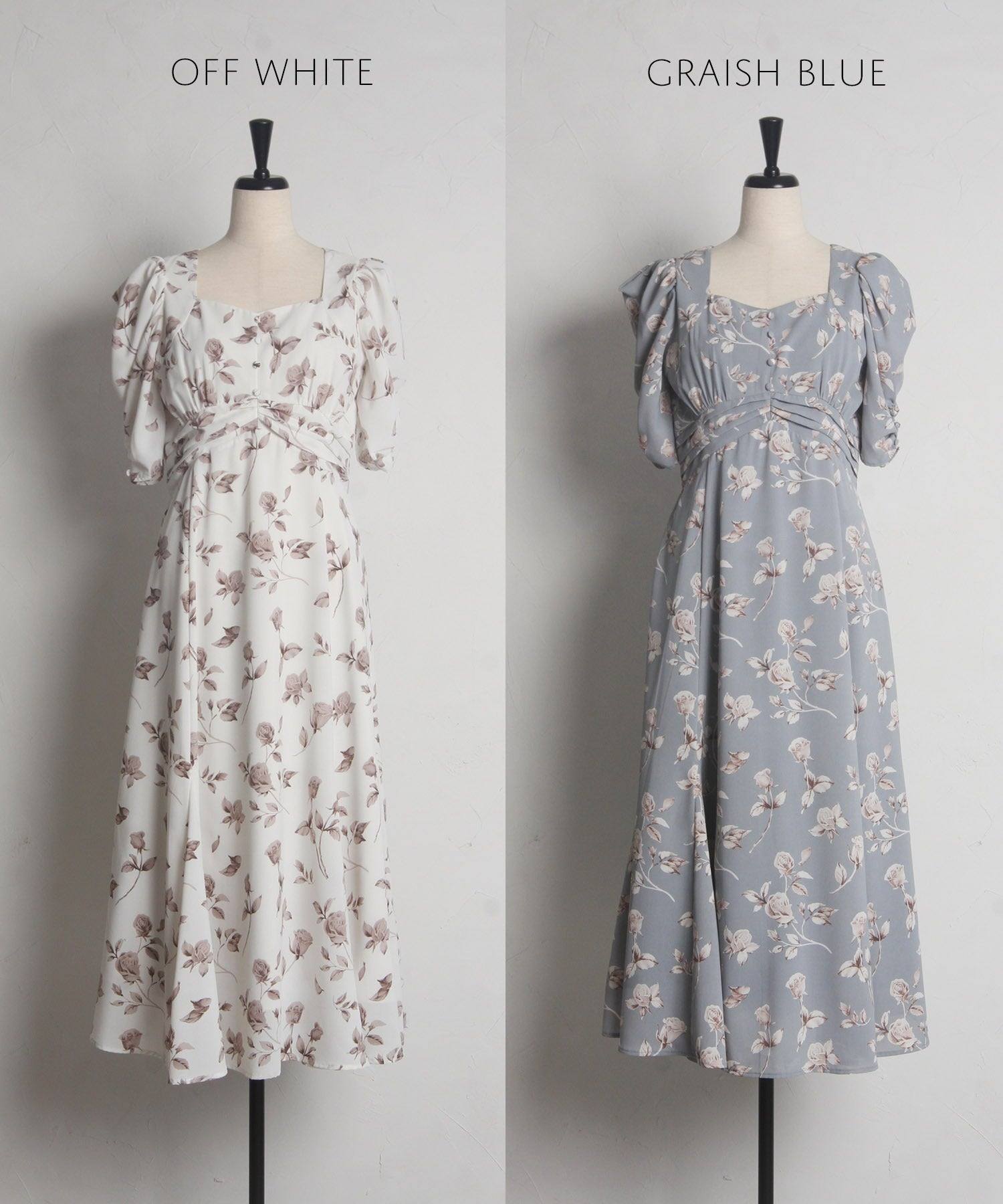 トッコクローゼット tocco closet 復古玫瑰印花美人魚連衣裙