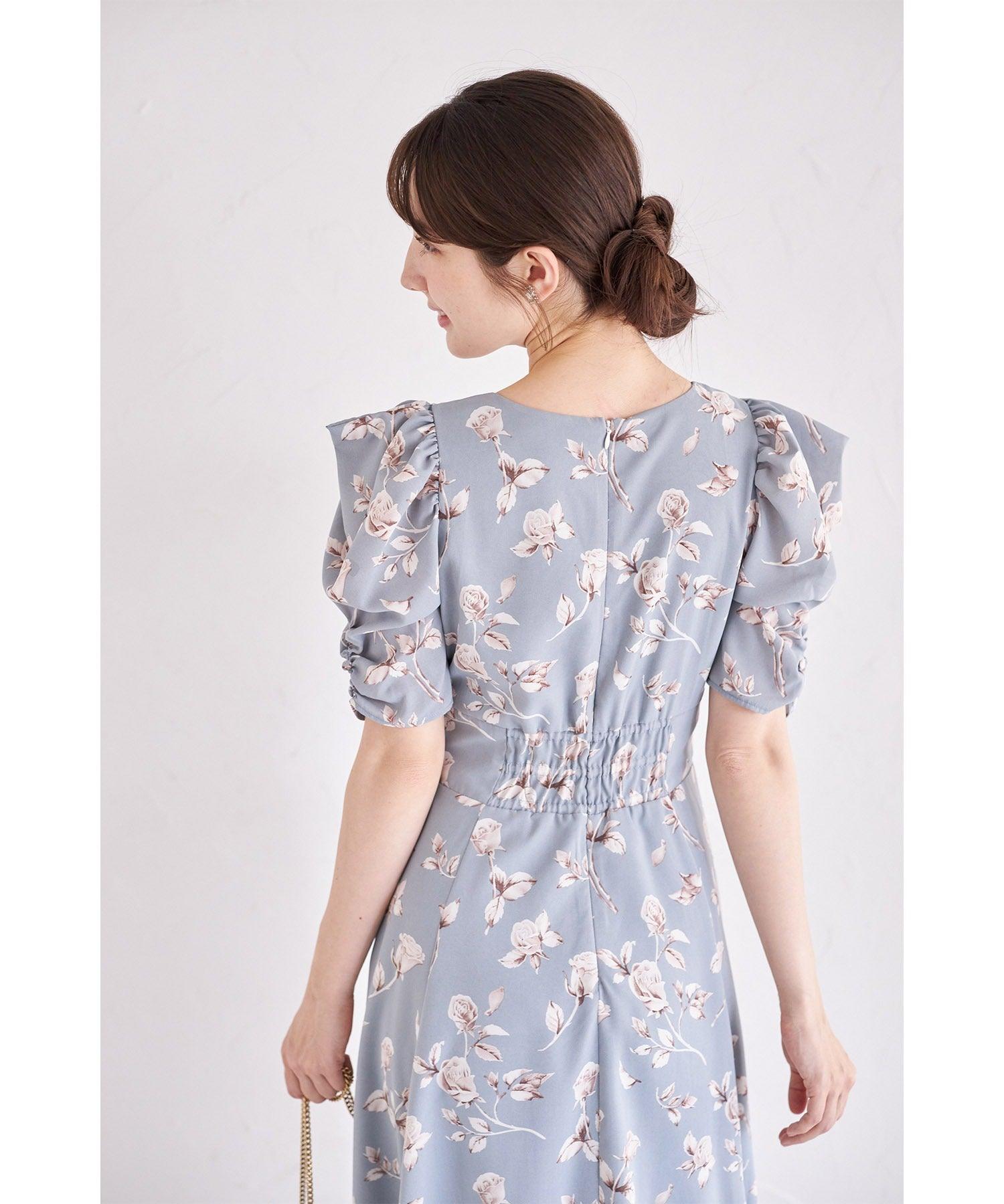 トッコクローゼット tocco closet 復古玫瑰印花美人魚連衣裙