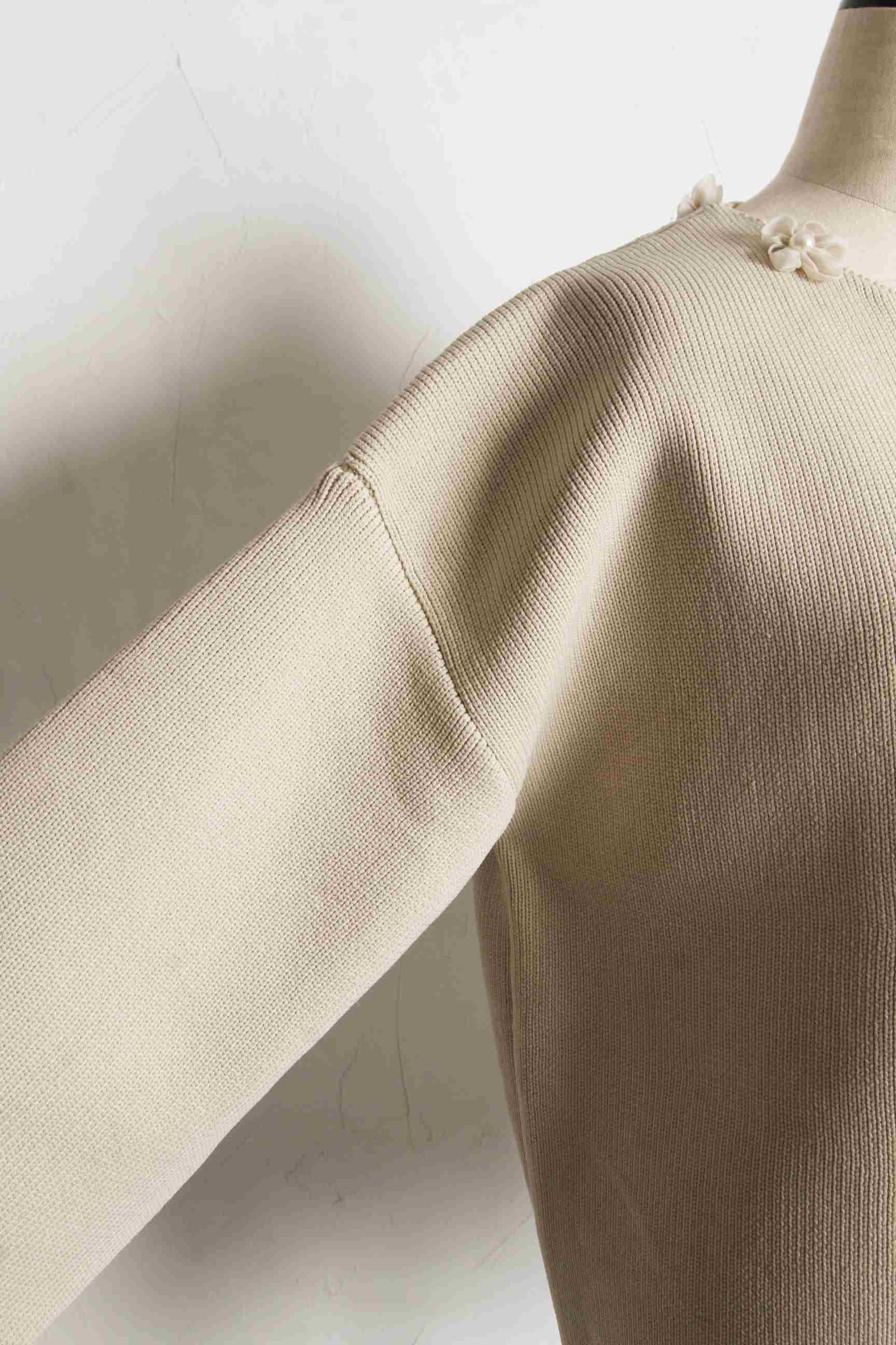 ☆tocco☆ Tocco Closet Hem Pearl-Trimmed Waist Scalloped Cut Pants