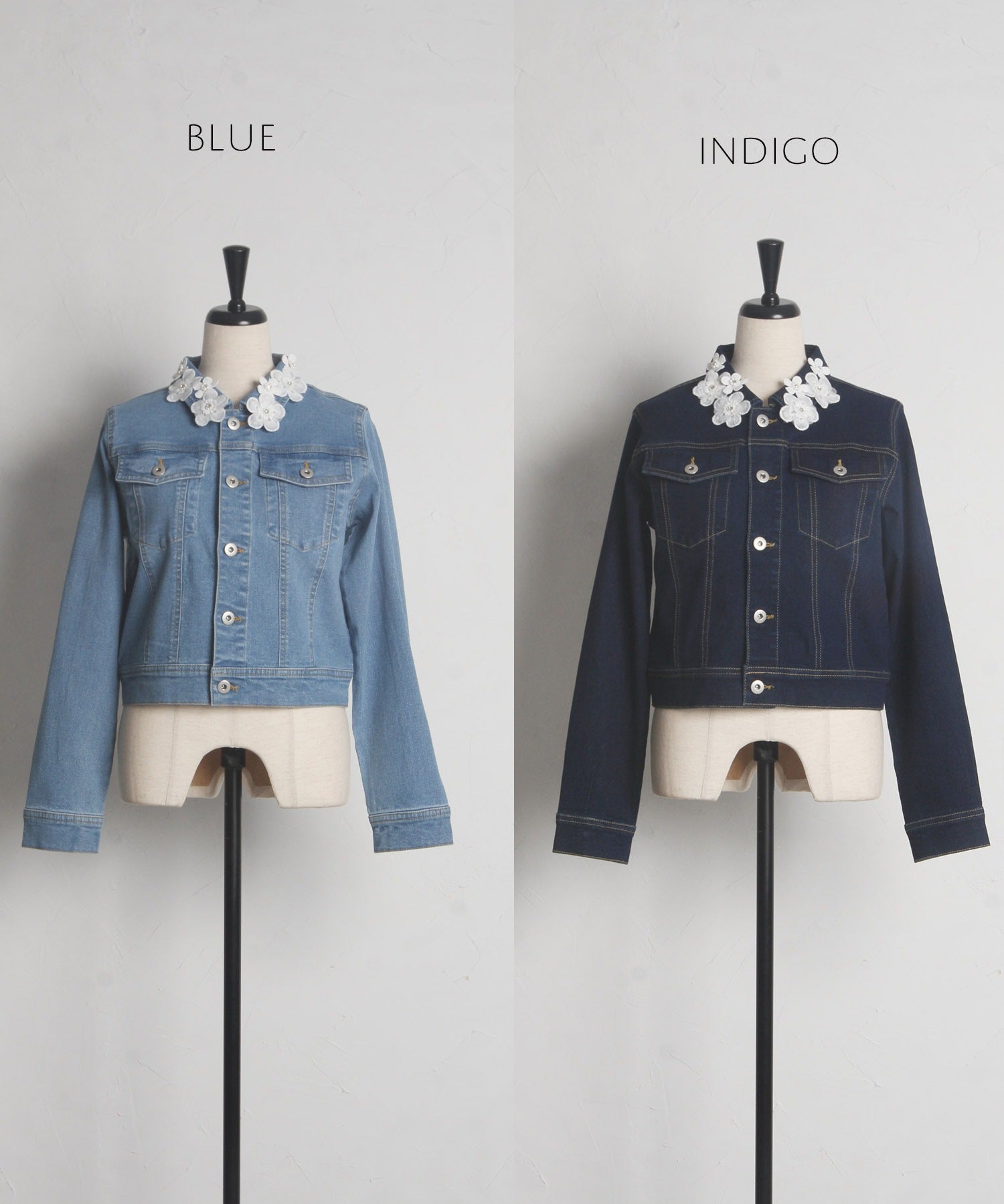 トッコクローゼット tocco closet フラワーレース付きデニムジャケット