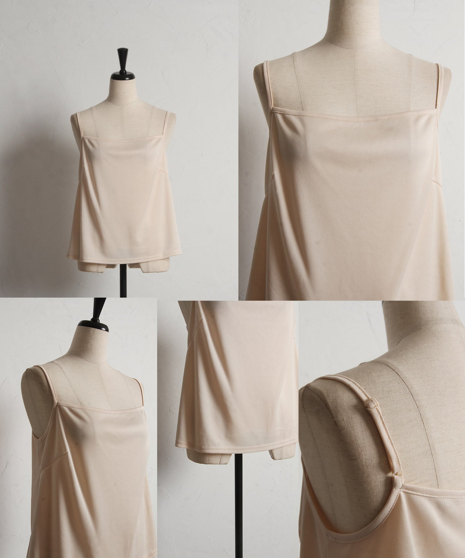 トッコクローゼット tocco closet キャミソール付きパールボタン配色ラッフルフリルオーガンジーブラウス ネイビー