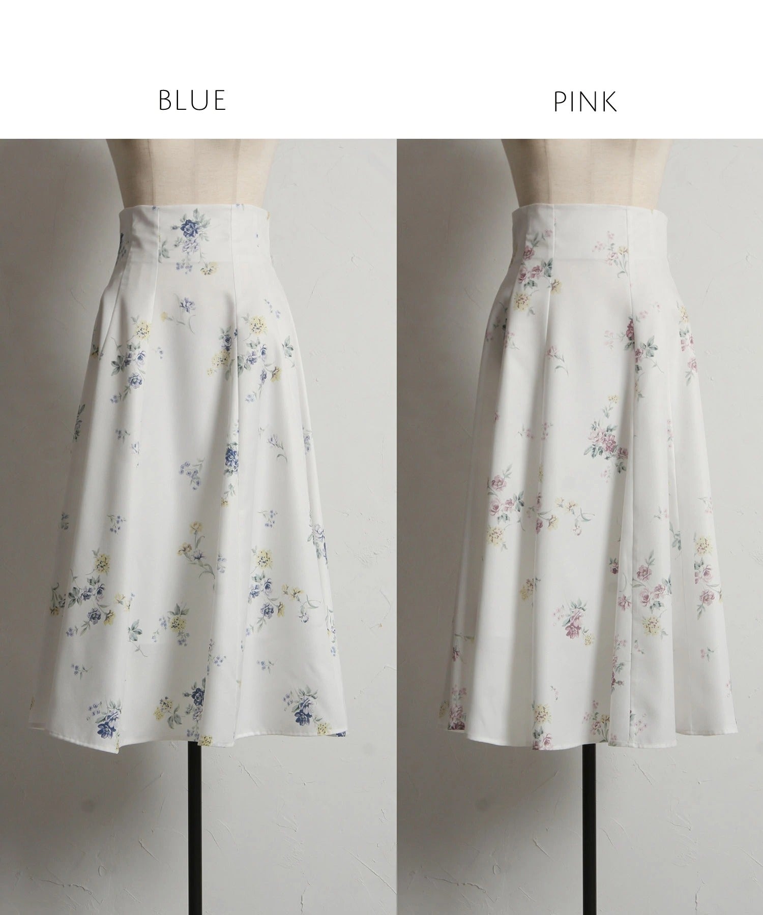 トッコクローゼット tocco closet フラワープリントハイウエストフレアスカート ピンク