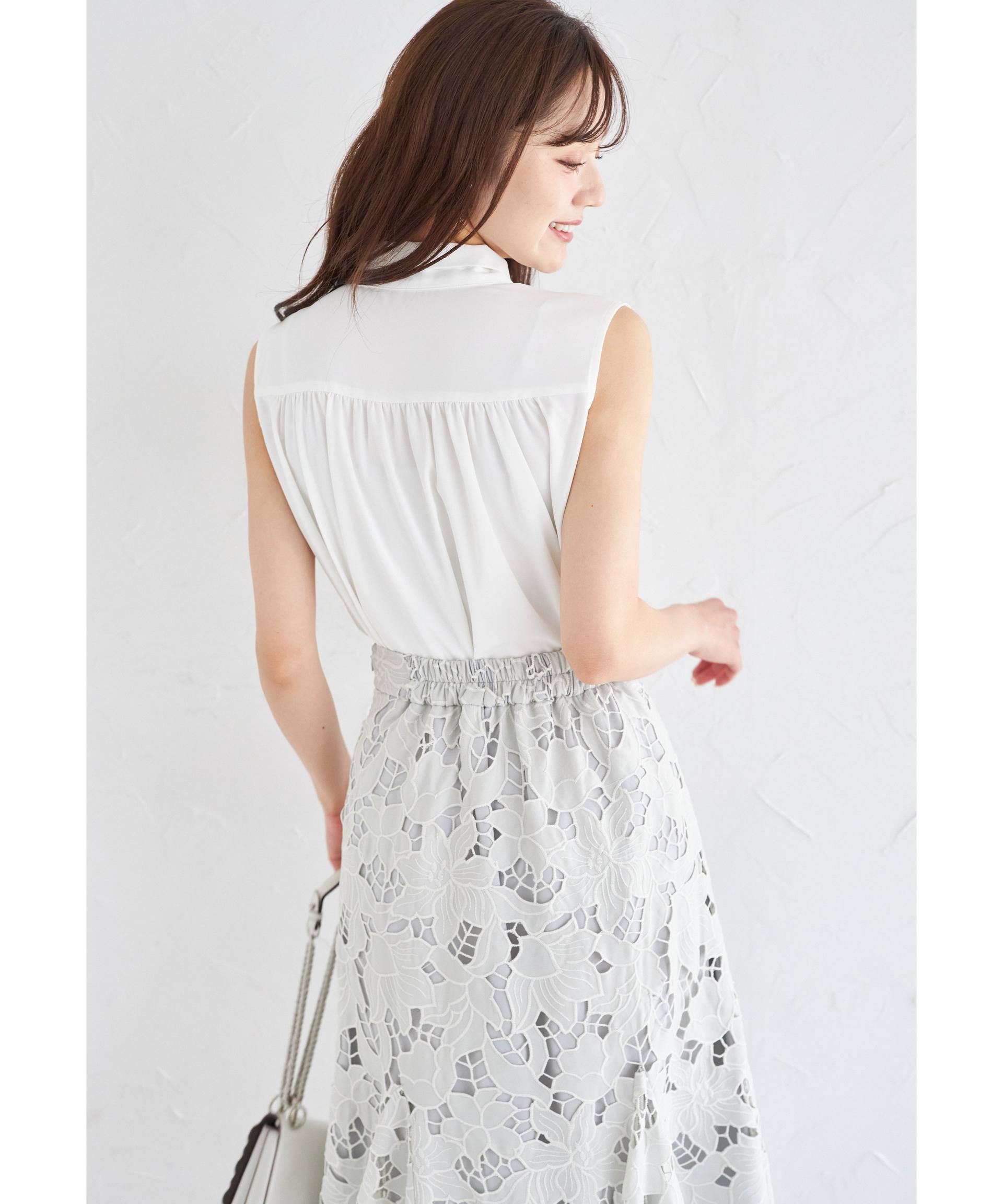 トッコクローゼット tocco closet カットワークフラワーレースマーメイドスカート グリーン