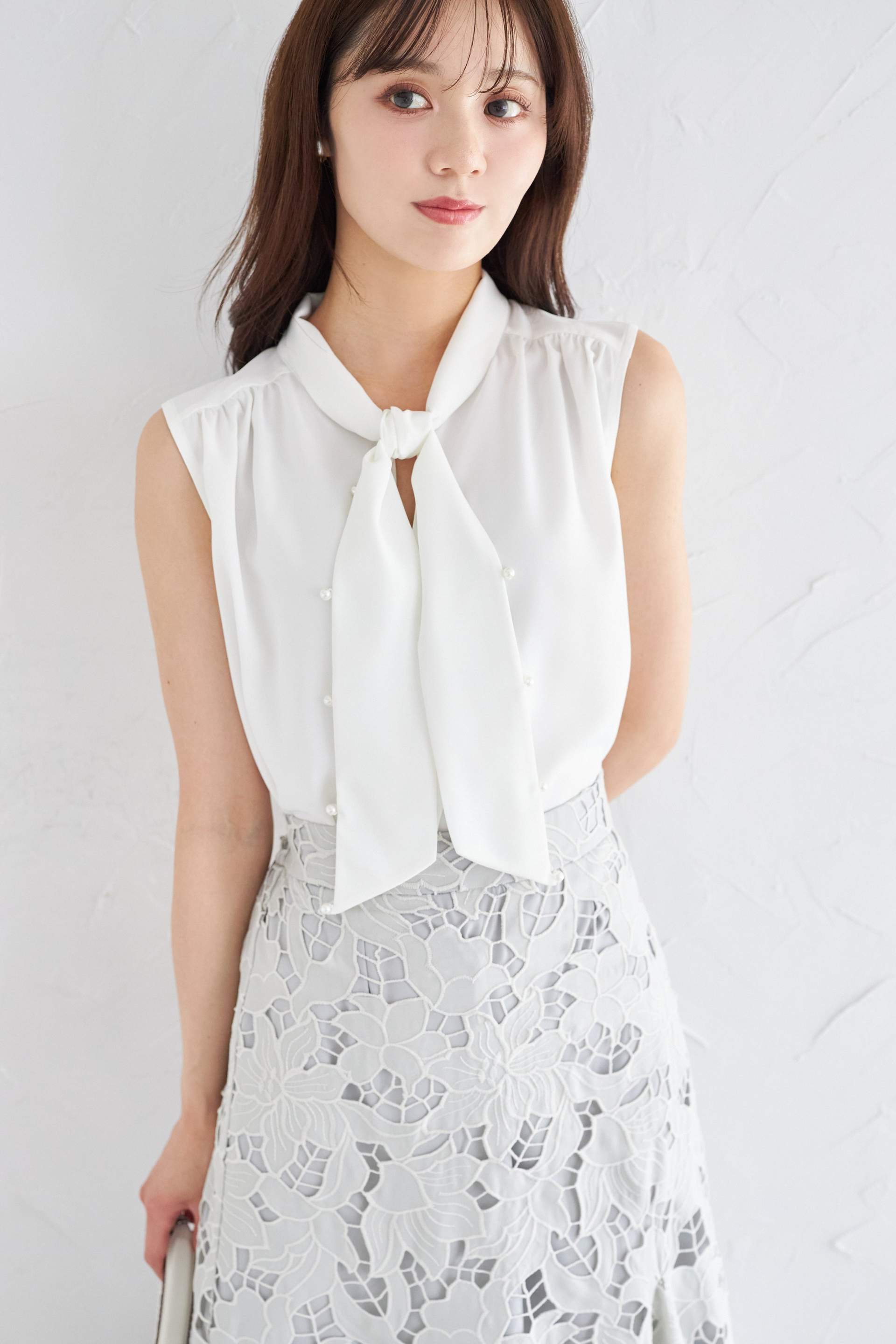 トッコクローゼット tocco closet カットワークフラワーレースマーメイドスカート グリーン