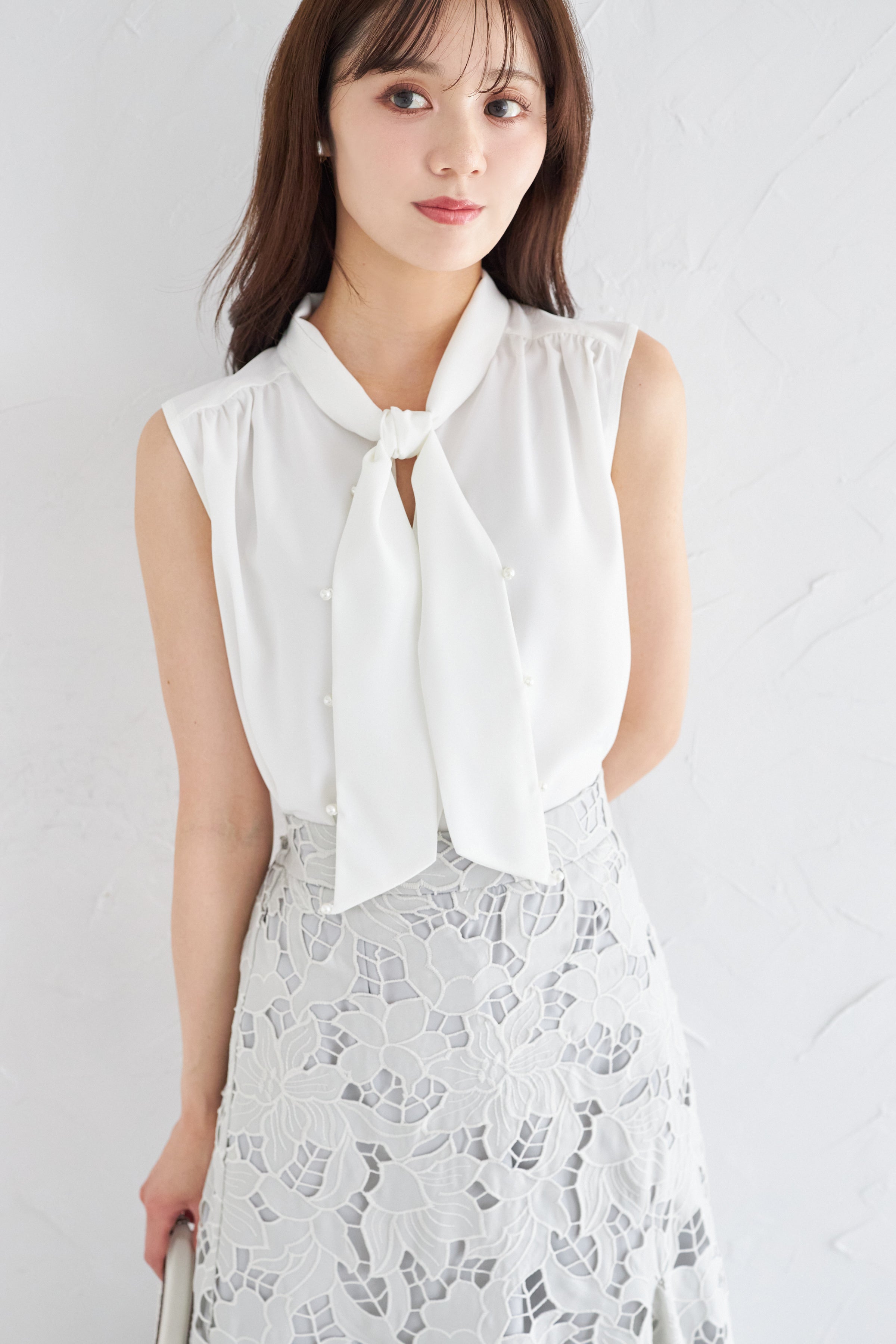 トッコクローゼット tocco closet カットワークフラワーレースマーメイドスカート グリーン