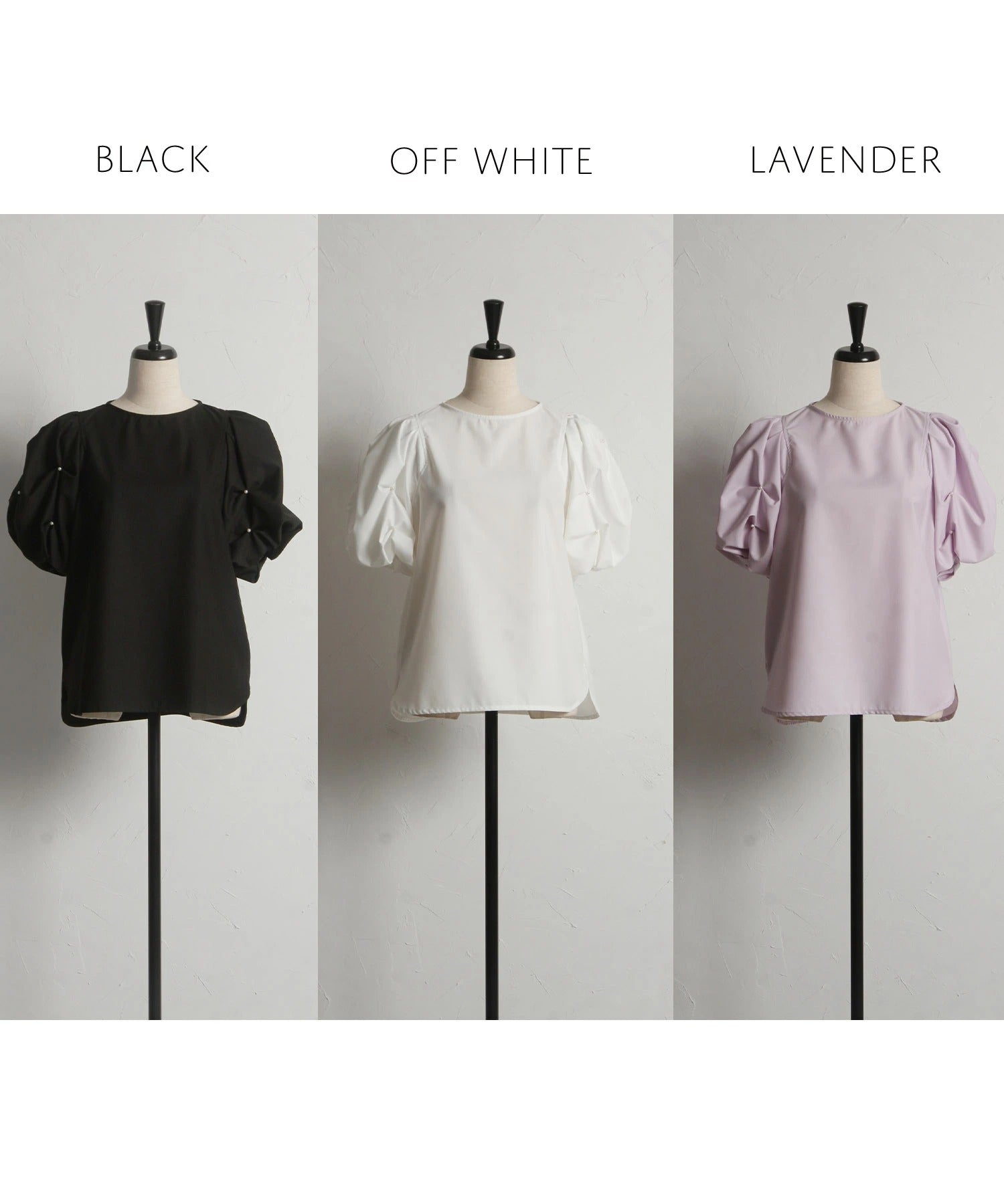 トッコクローゼット tocco closet 袖パール付きスモッキングブラウス ブラック