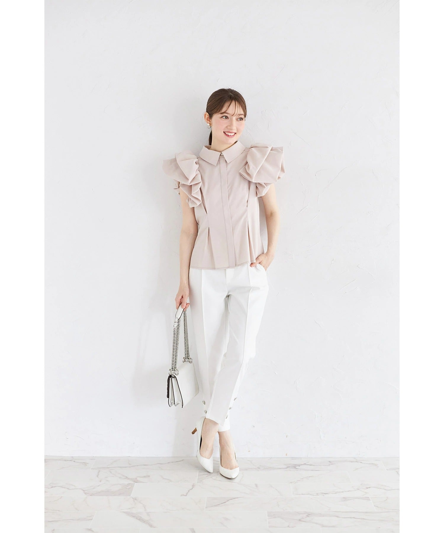 トッコクローゼット tocco closet バルーンウエストタックブラウス トッコクローゼット tocco closet バルーンウエストタック