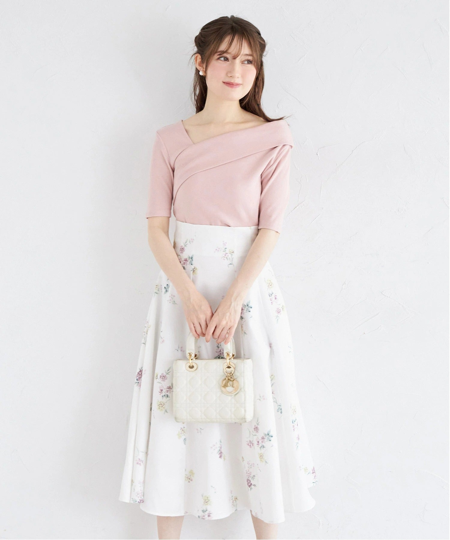 トッコクローゼット tocco closet アシメネックデザインリブカットソープルオーバー ピンク
