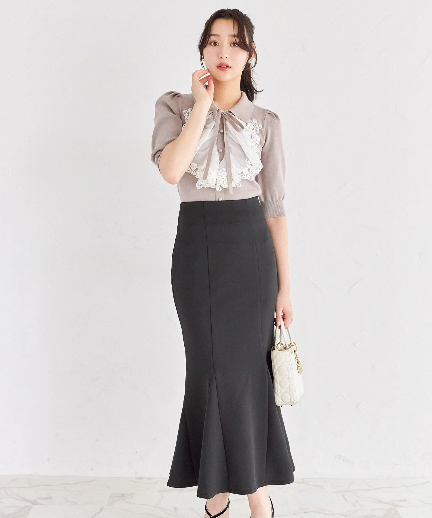トッコクローゼット tocco closet 【S・M・Lサイズ展開】接触冷感＆UVカット機能付き超美シルエットマーメイドスカート ブラック