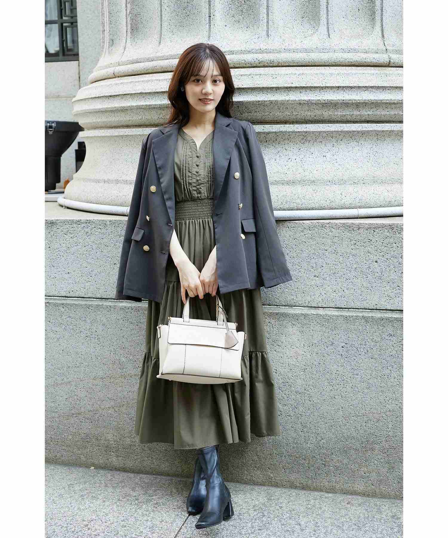 トッコクローゼット tocco closet エムブレムボタンダブルジャケット ブラック