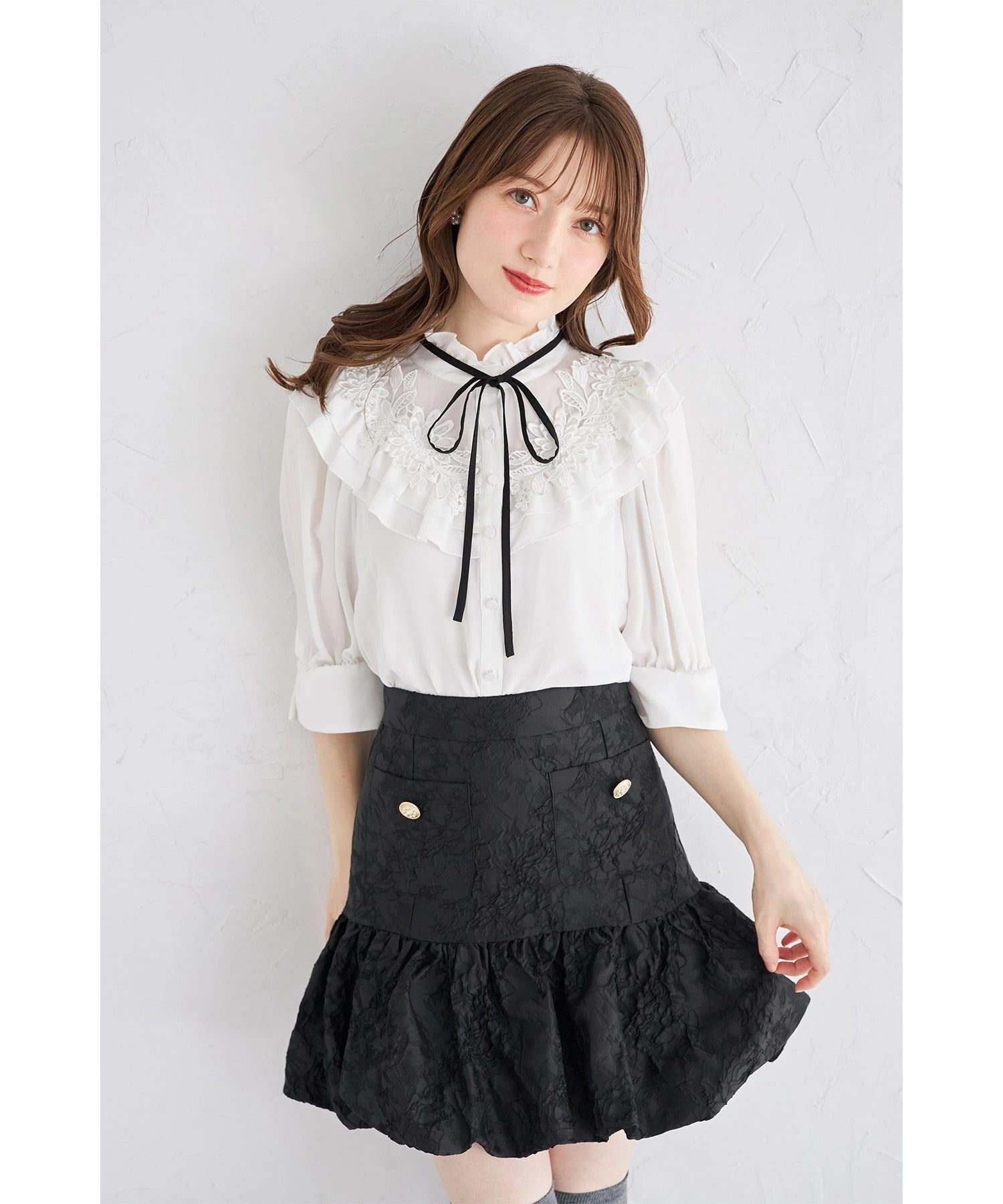 トッコクローゼット tocco closet ポケット付きインナーパンツ仕様バルーンミニスカート ブラック