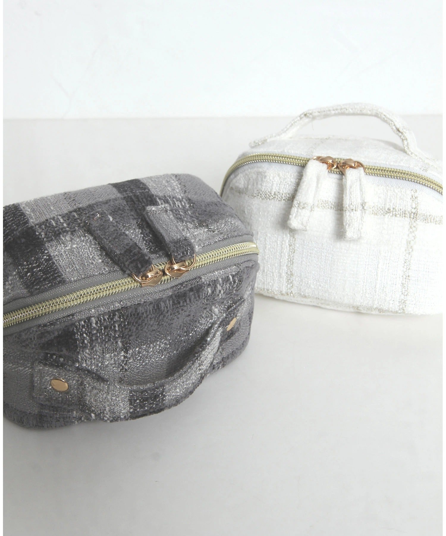 トッコクローゼット tocco closet ツイード立体ポーチ グレー