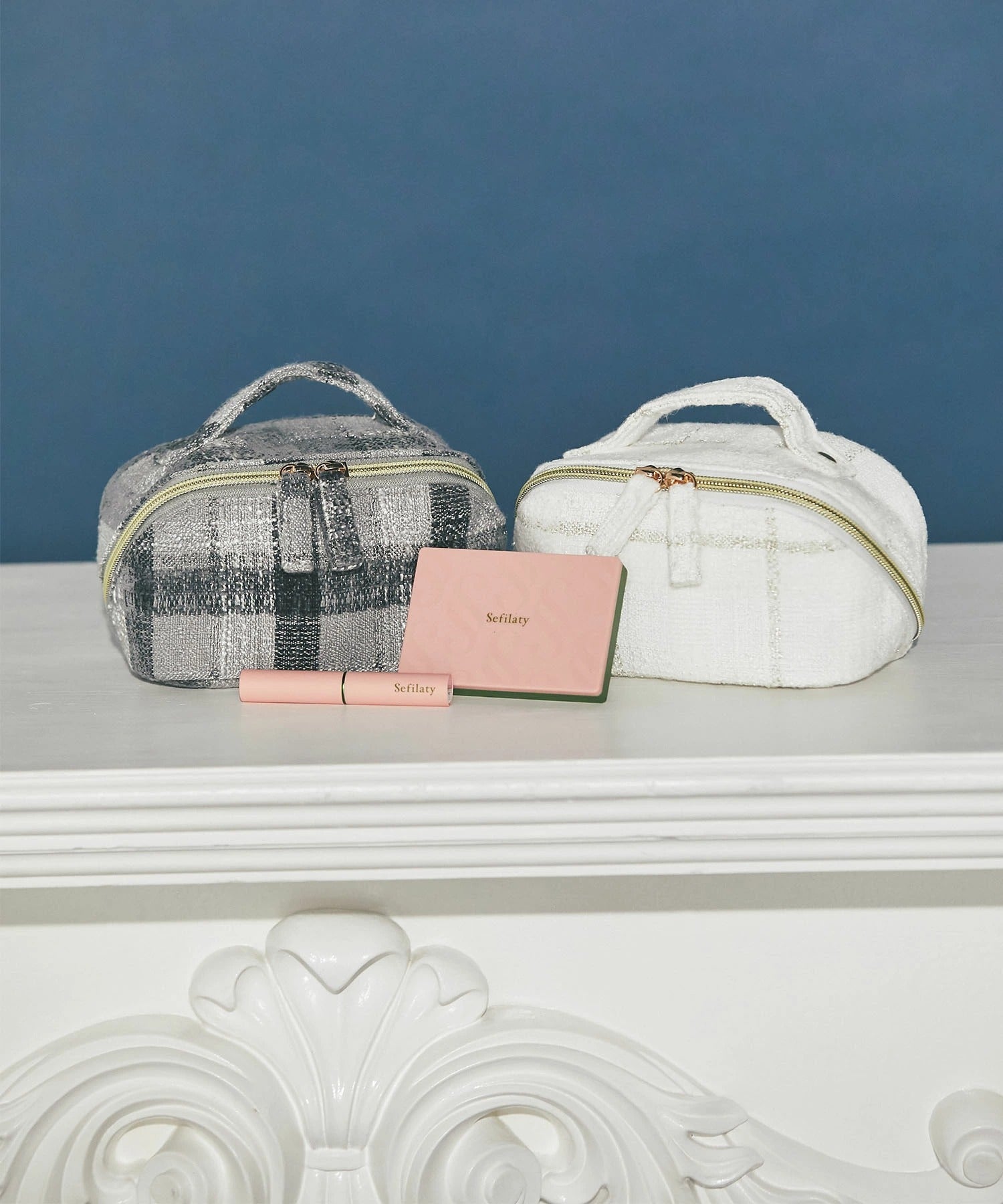 トッコクローゼット tocco closet ツイード立体ポーチ グレー
