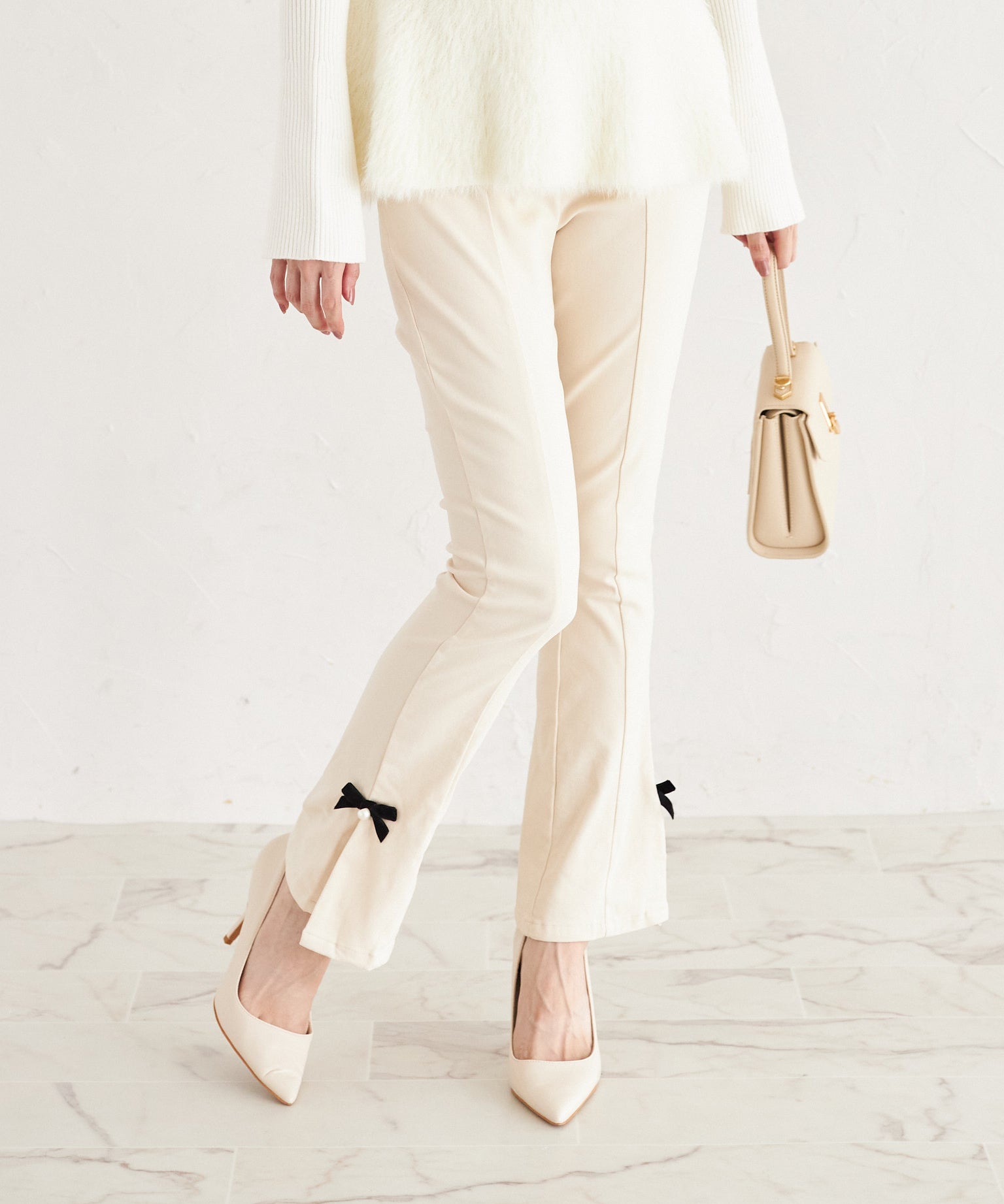 Tocco Closet Velvet Ribbon × Pearl Pants