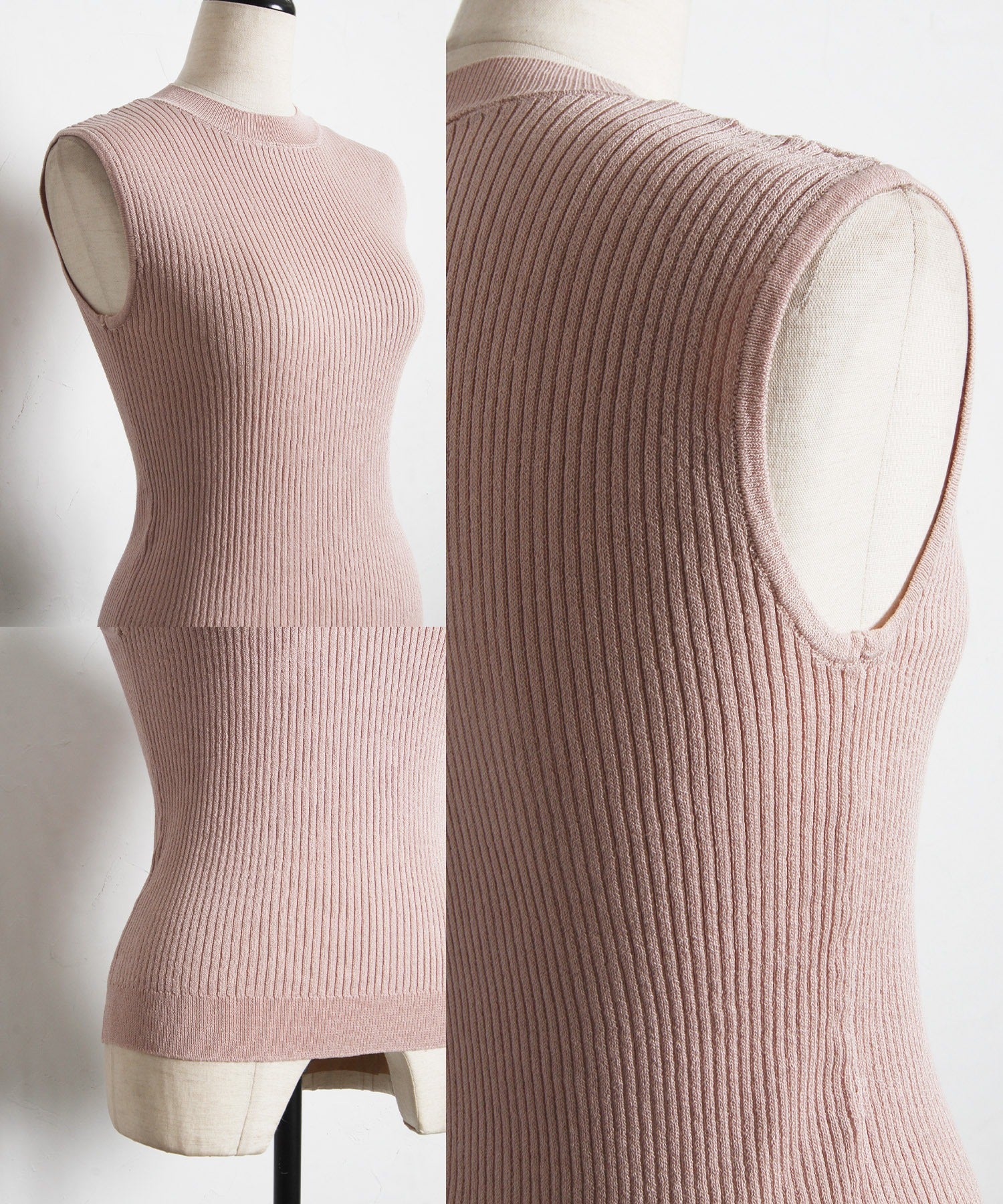 トッコクローゼット tocco closet リブニットトップス×刺繍入りパール釦シアーニットカーディガンのアンサンブル ホワイト