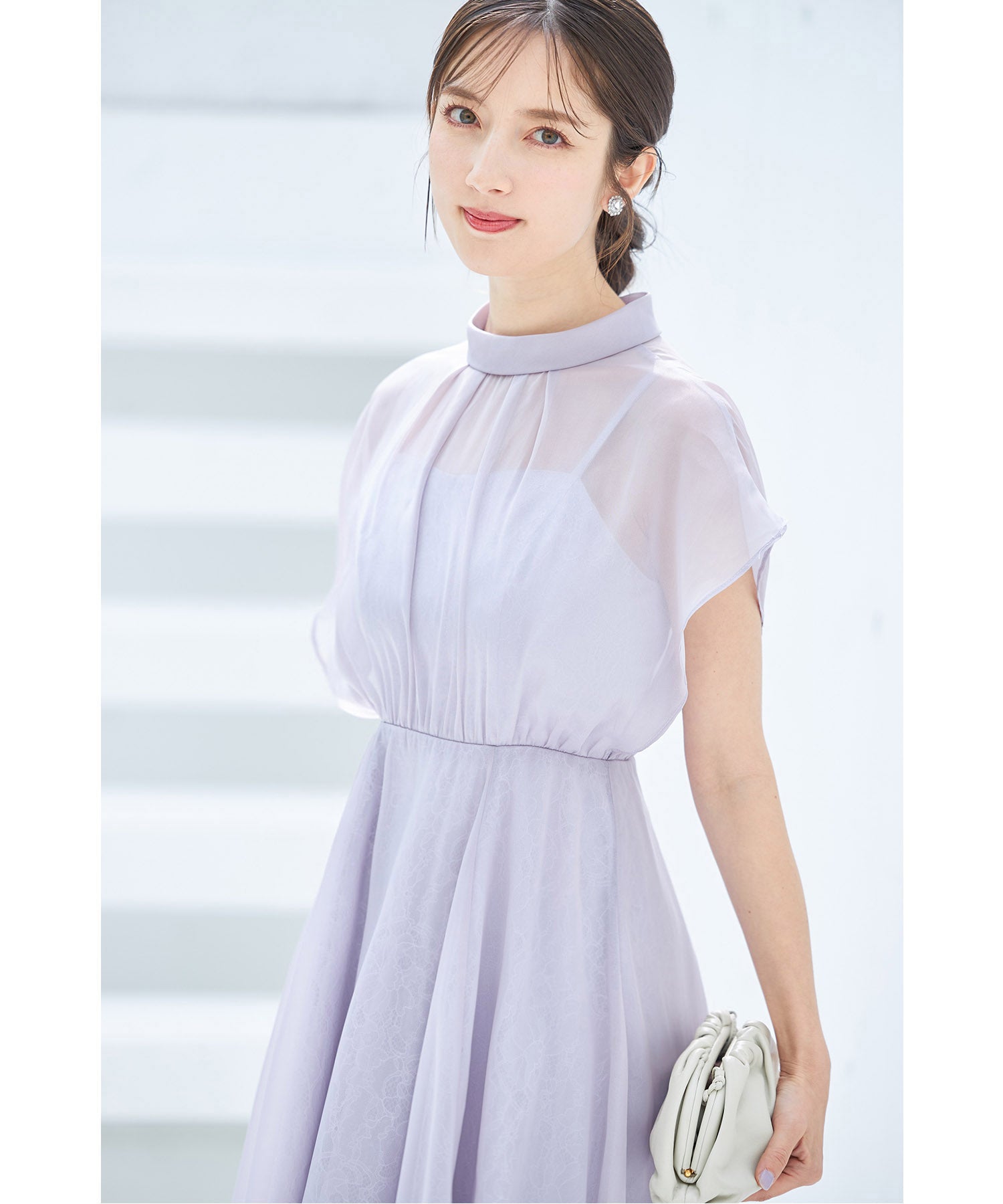 トッコ クローゼット リュクス tocco closet luxe スパン入りレース重ねシフォンドレス （ブラック） ブラック
